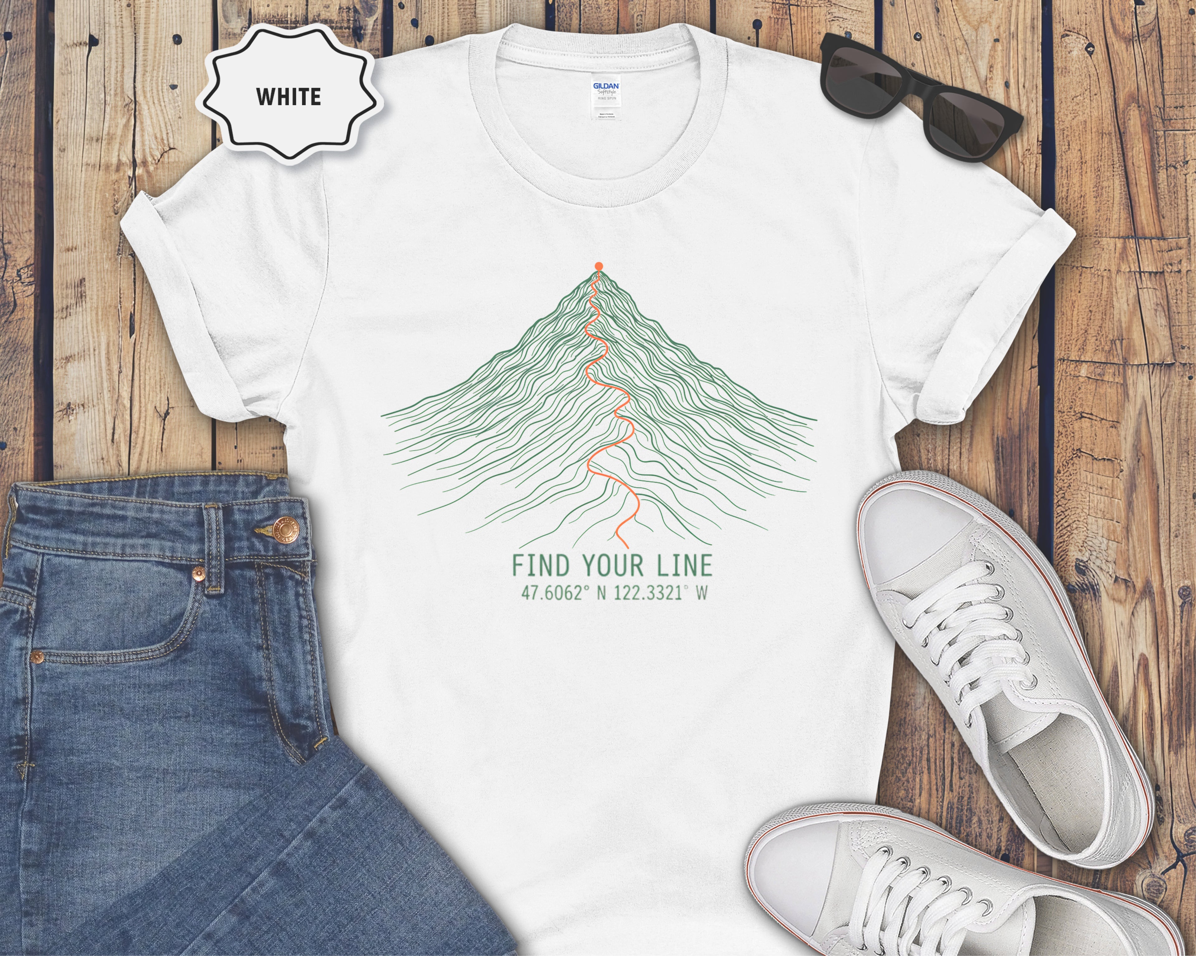 "Find Your Line" Inspirational Outdoor Tee