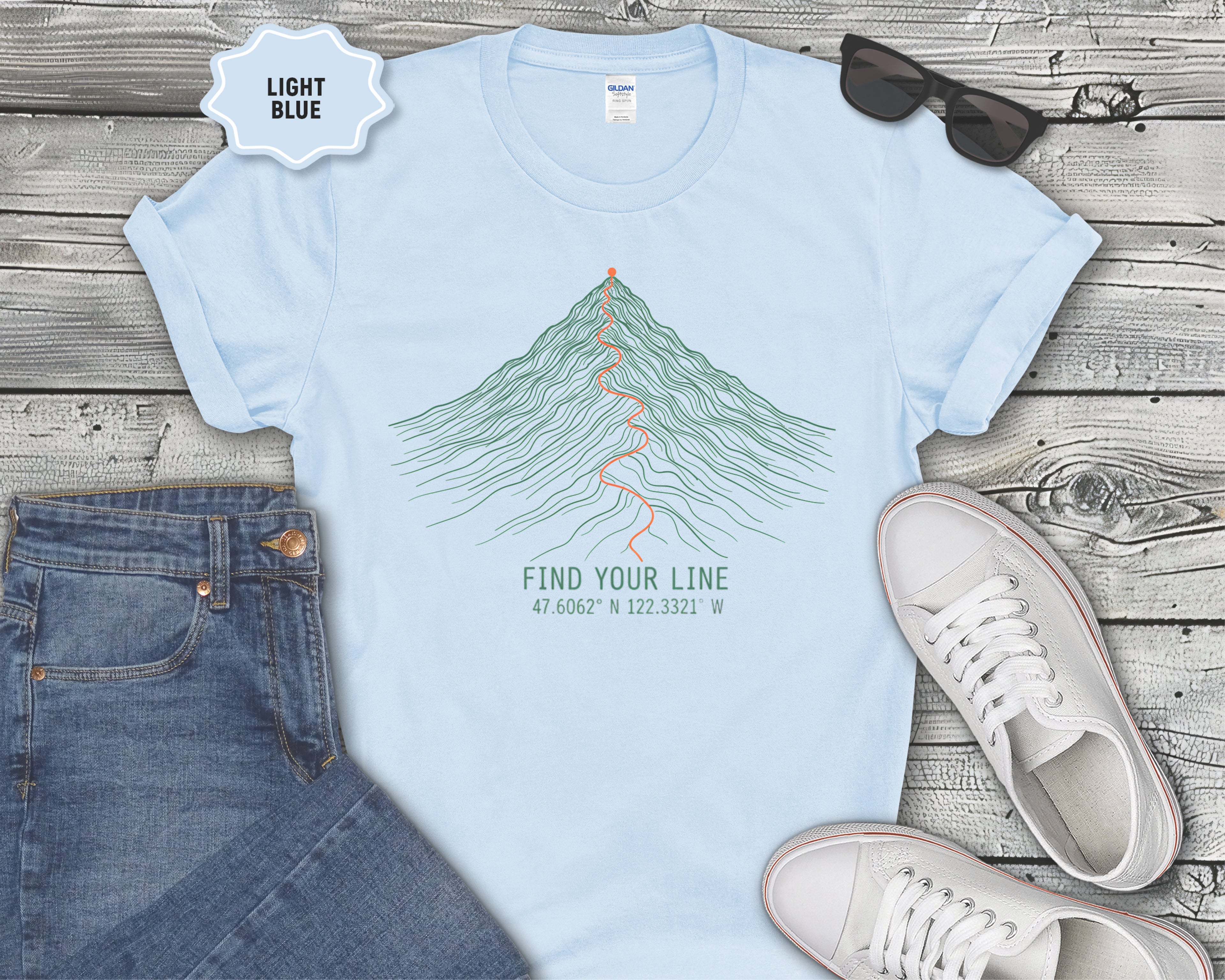 "Find Your Line" Inspirational Outdoor Tee