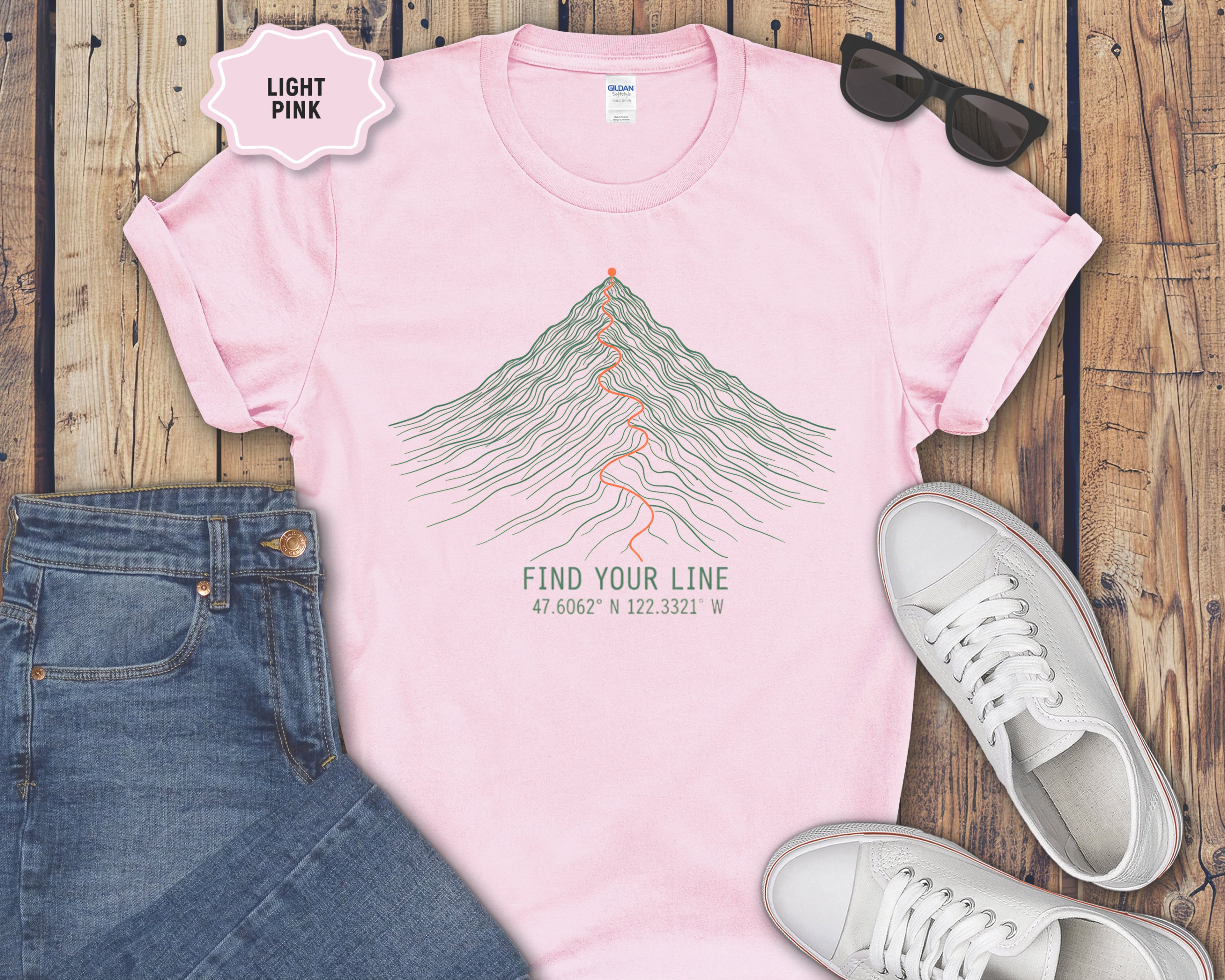 "Find Your Line" Inspirational Outdoor Tee