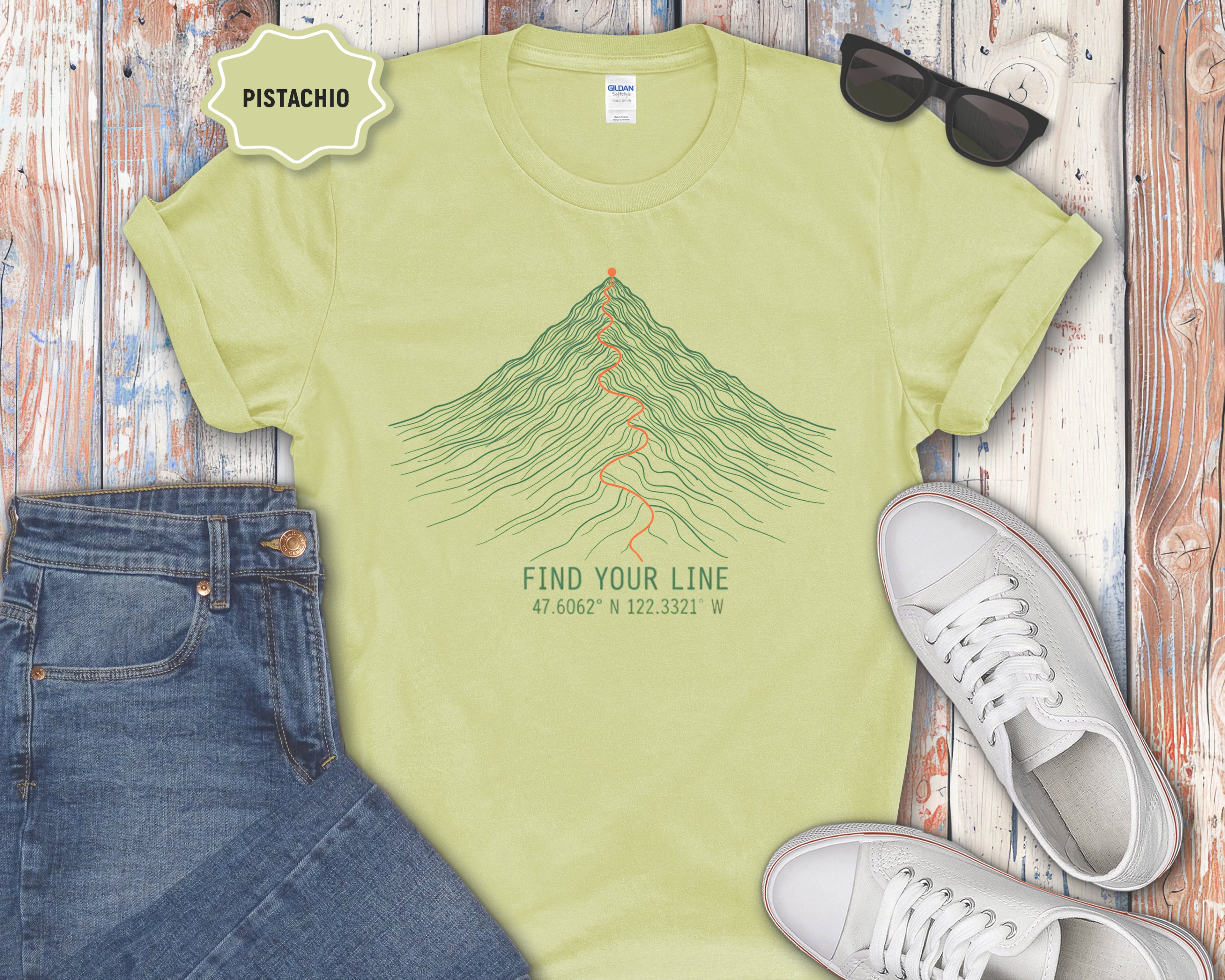 "Find Your Line" Inspirational Outdoor Tee