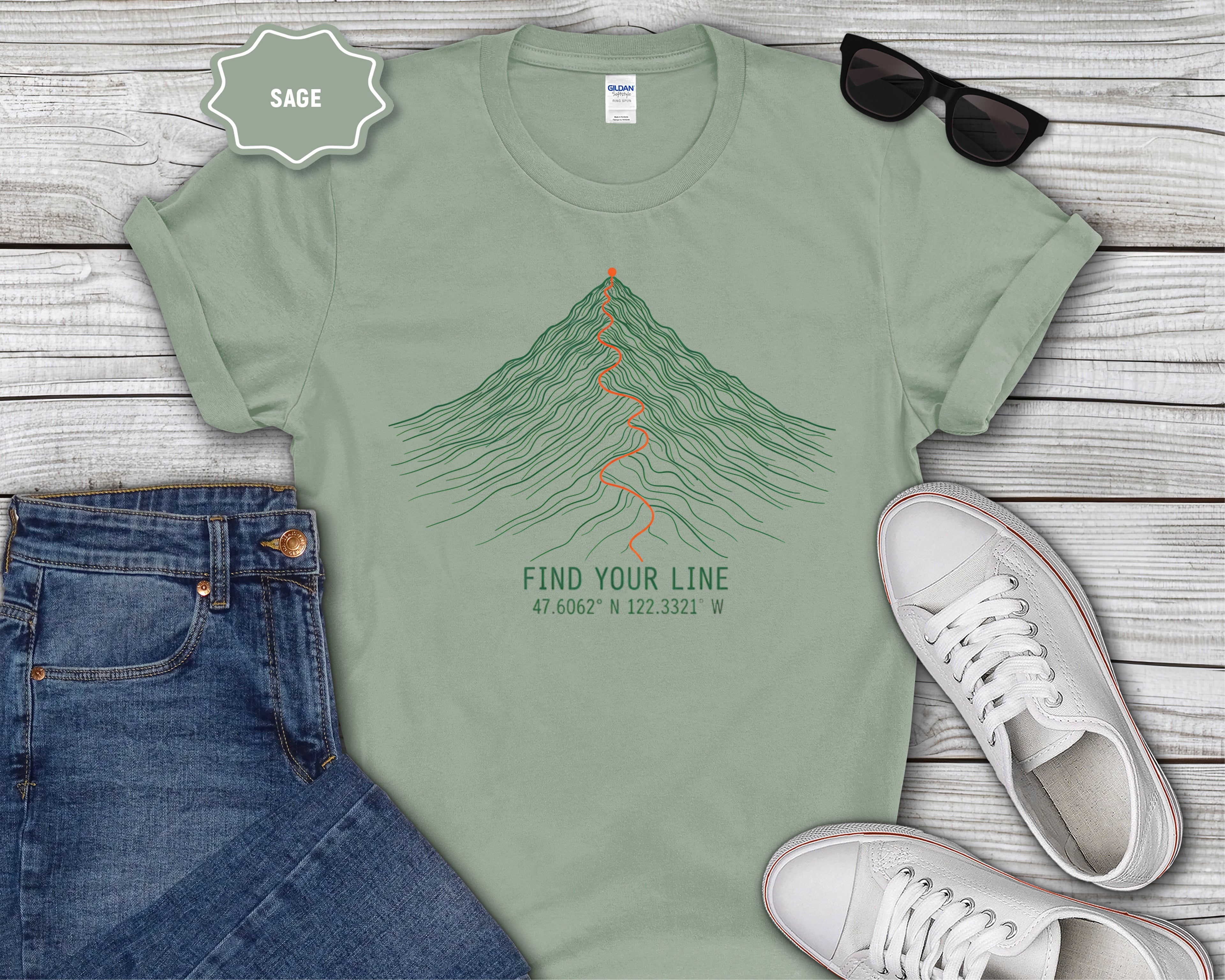 "Find Your Line" Inspirational Outdoor Tee