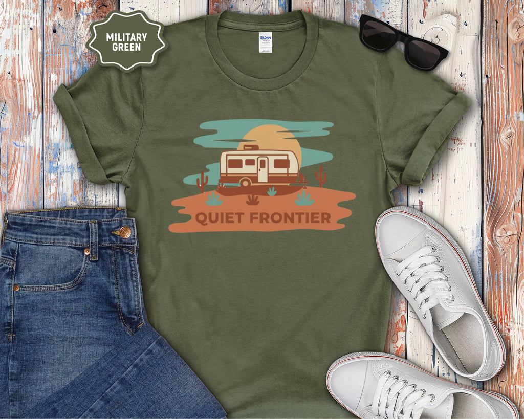 Quiet Frontier Retro Camper T-Shirt