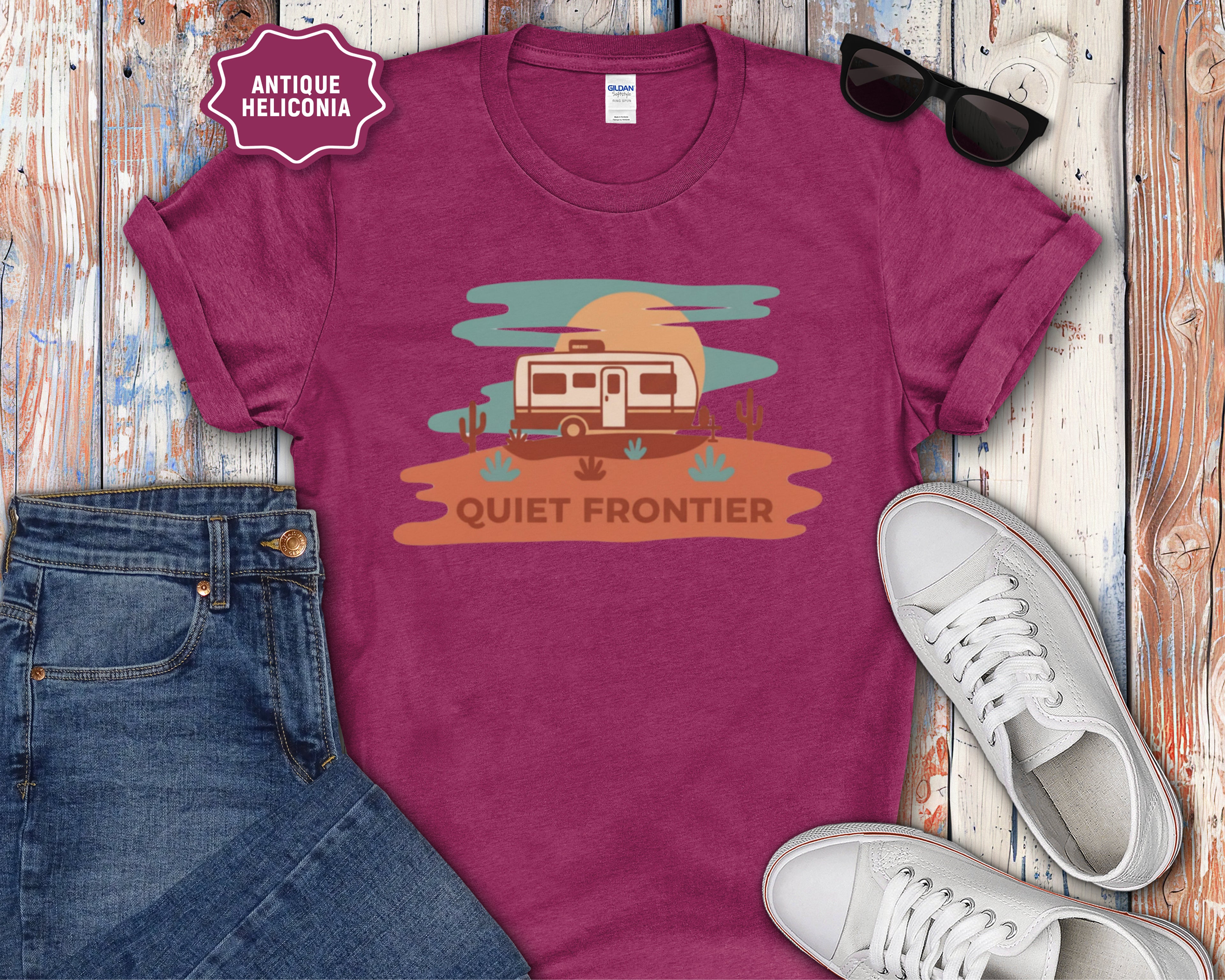 Quiet Frontier Retro Camper T-Shirt