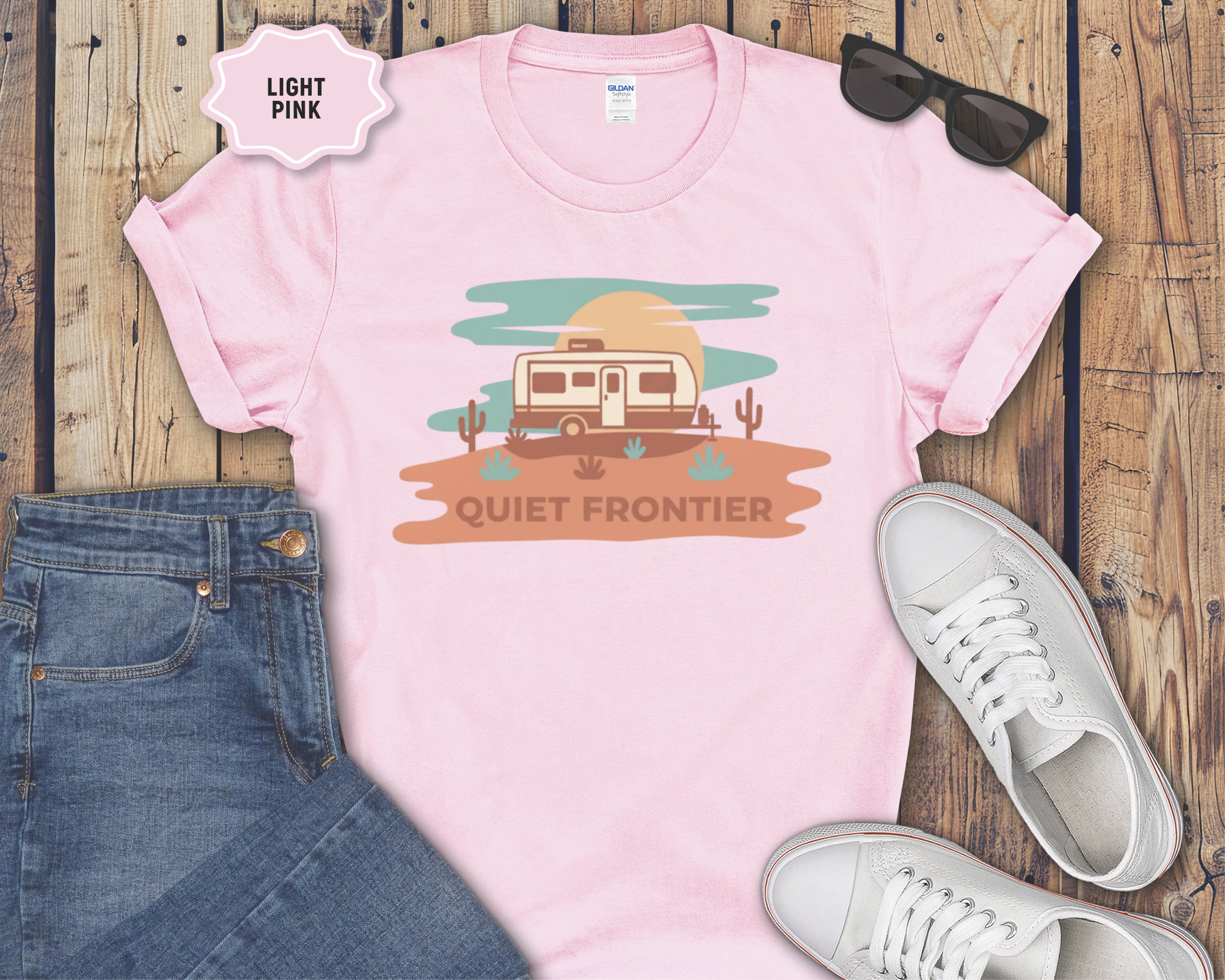 Quiet Frontier Retro Camper T-Shirt