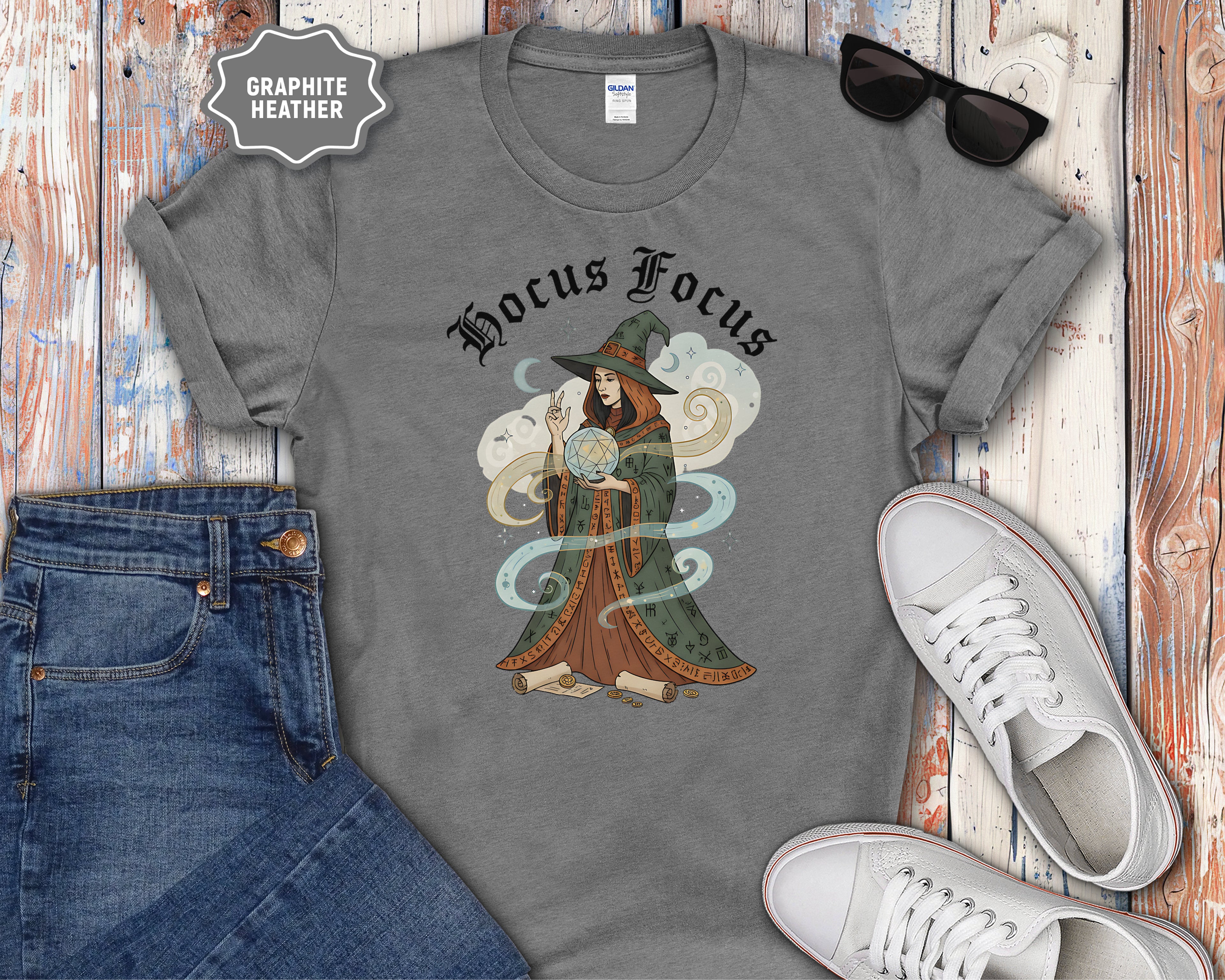Hocus Focus Vintage Witch T-Shirt