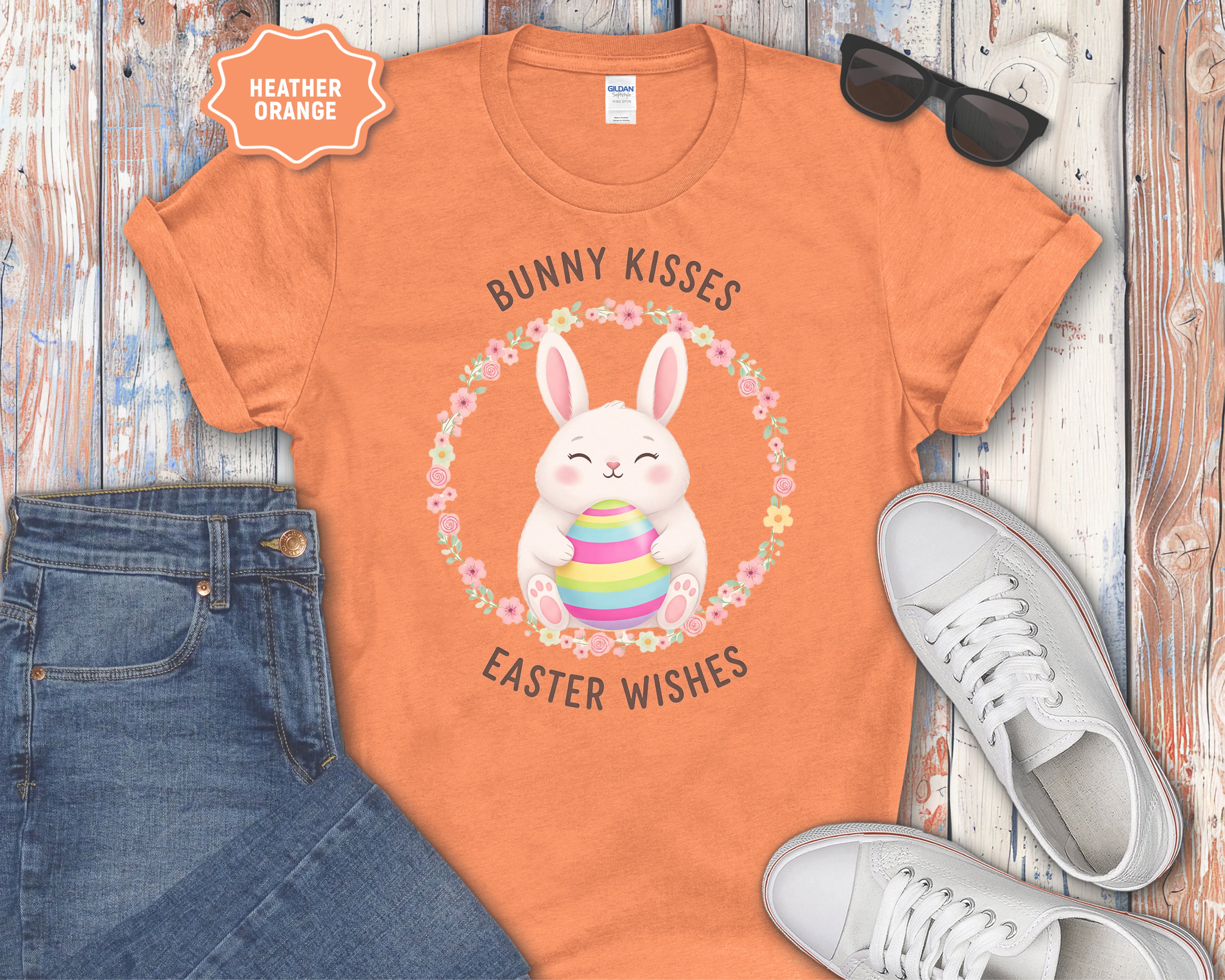 'Bunny Kisses, Easter Wishes' Cute Spring Tee