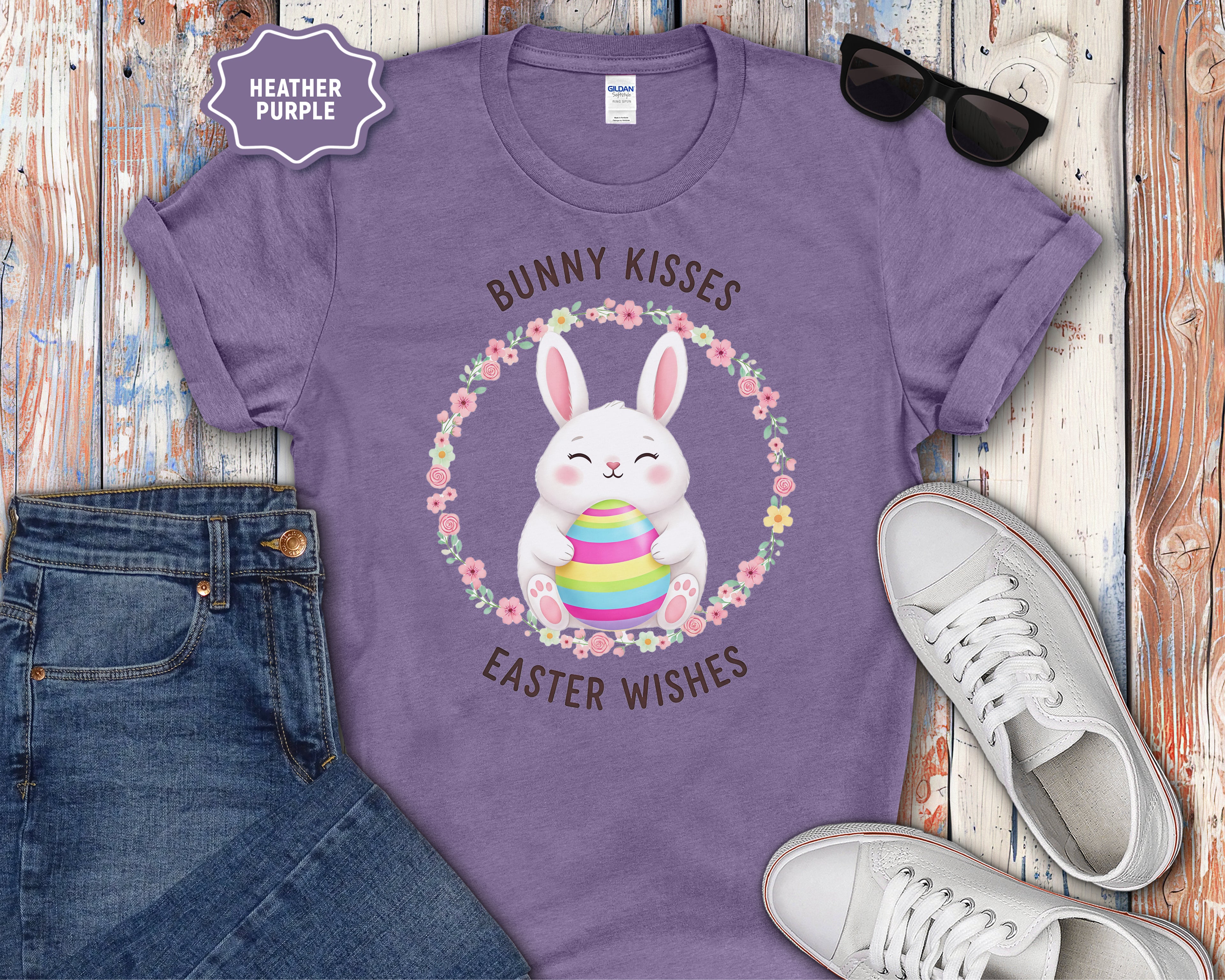 'Bunny Kisses, Easter Wishes' Cute Spring Tee