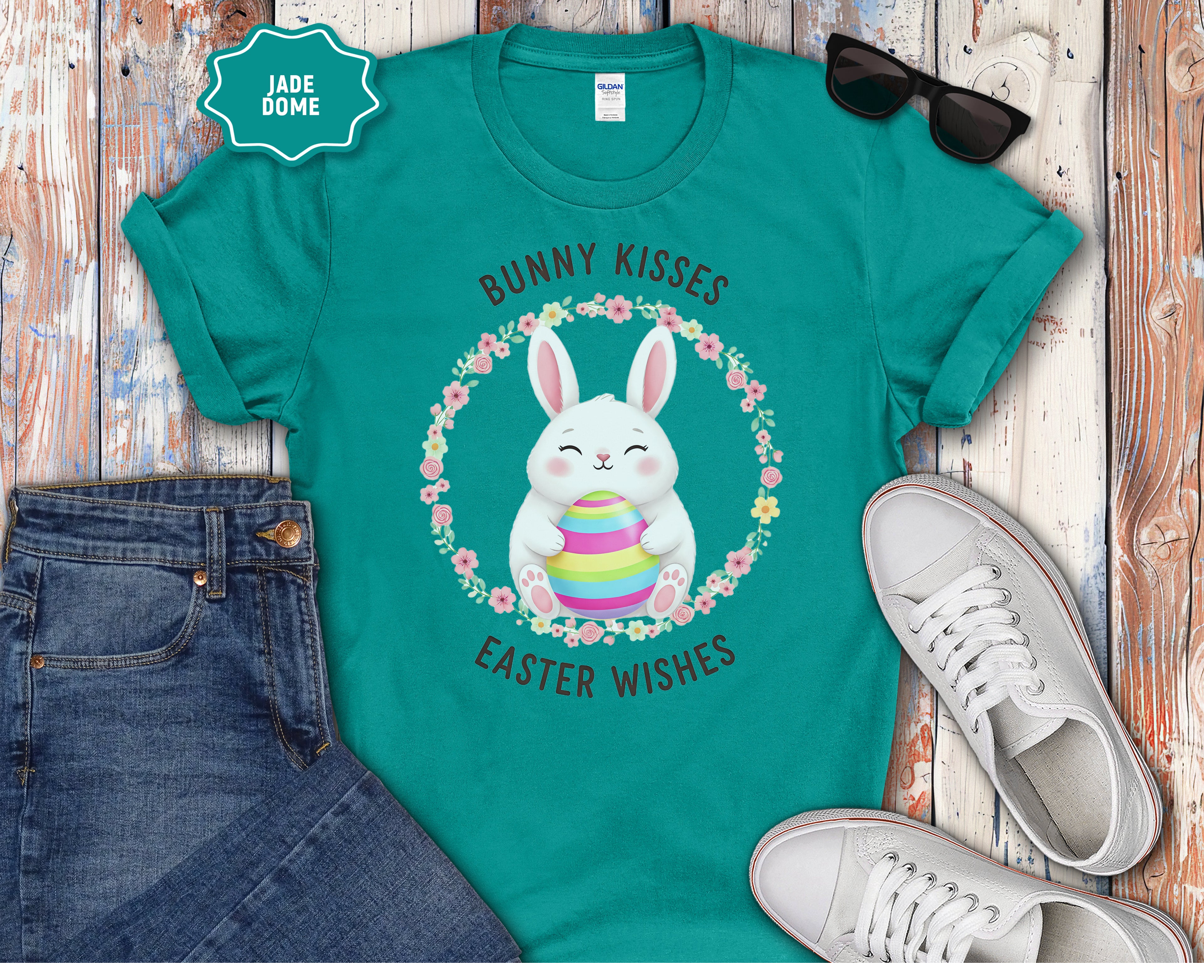 'Bunny Kisses, Easter Wishes' Cute Spring Tee
