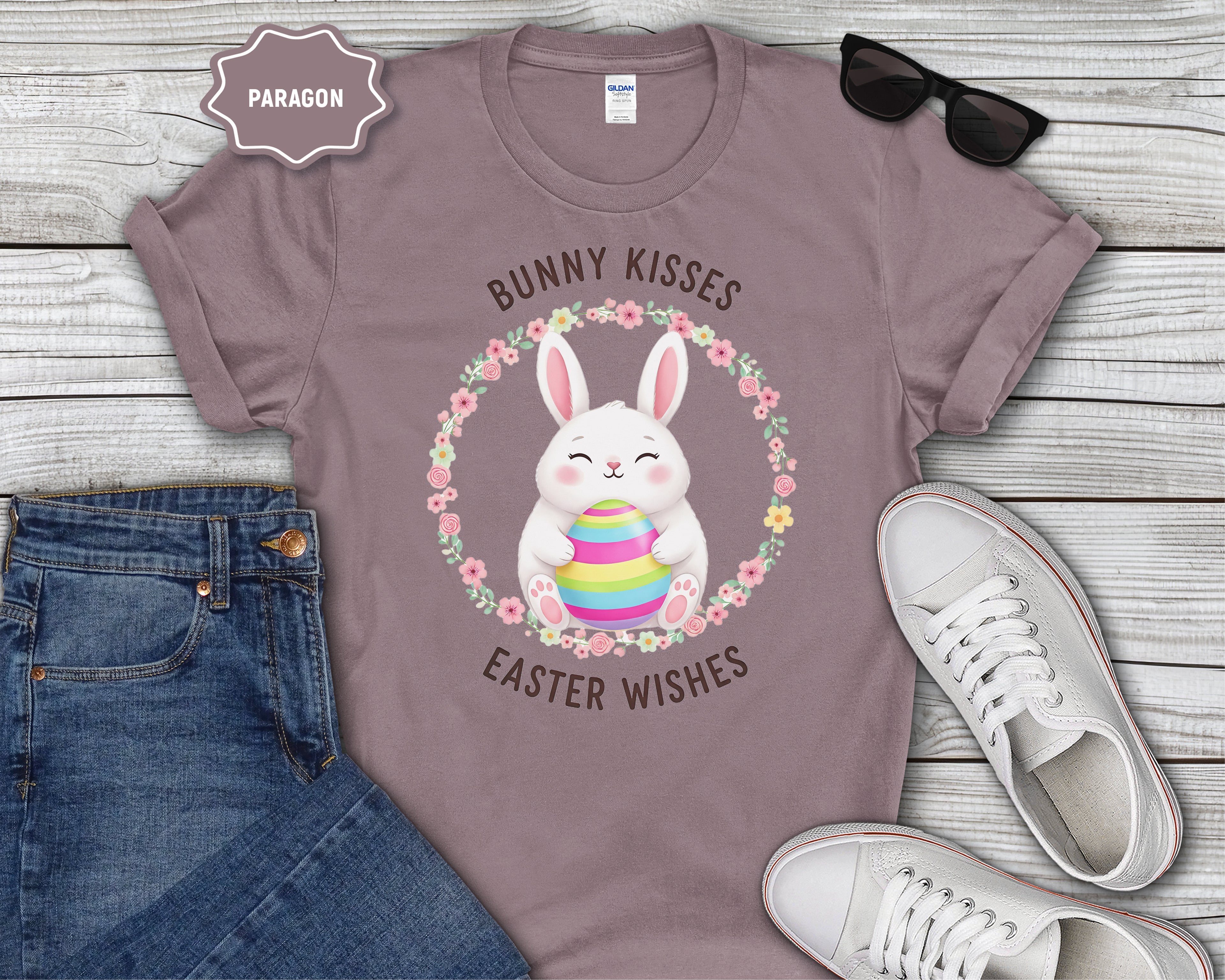 'Bunny Kisses, Easter Wishes' Cute Spring Tee