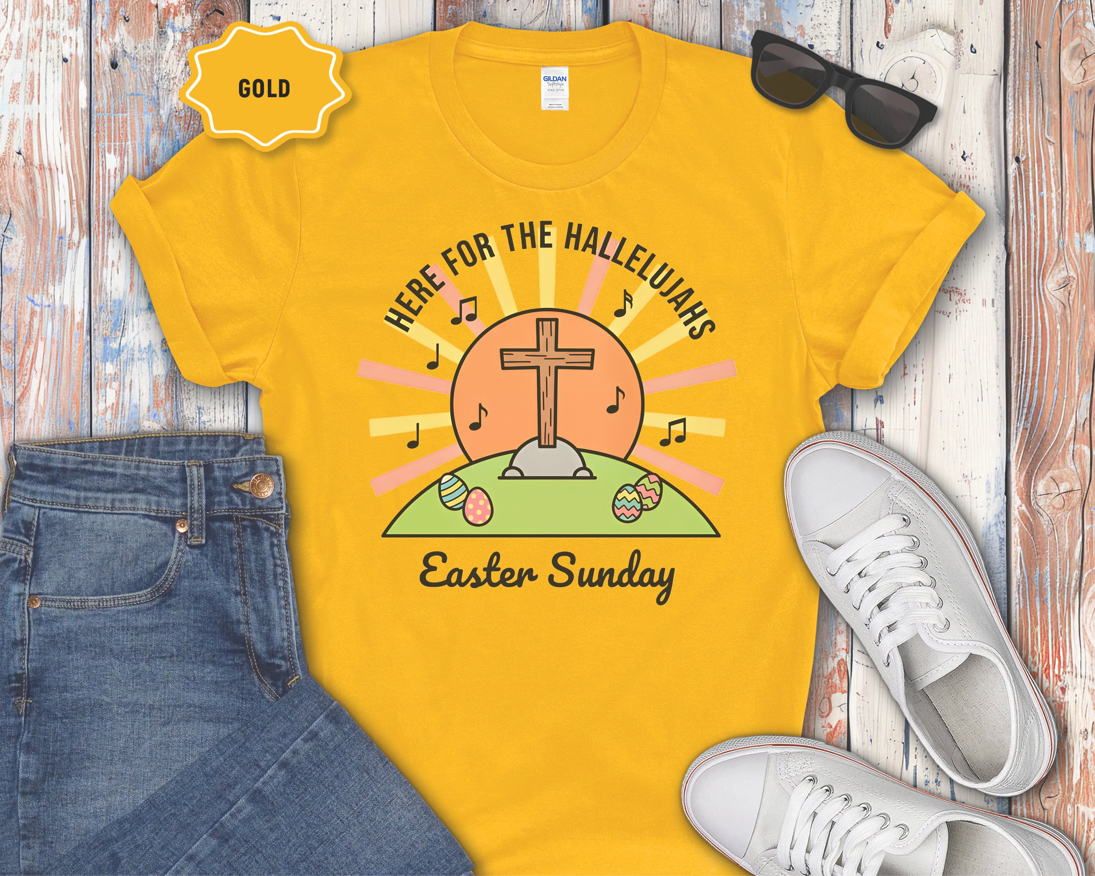 "Here for the Hallelujahs" Cross Design