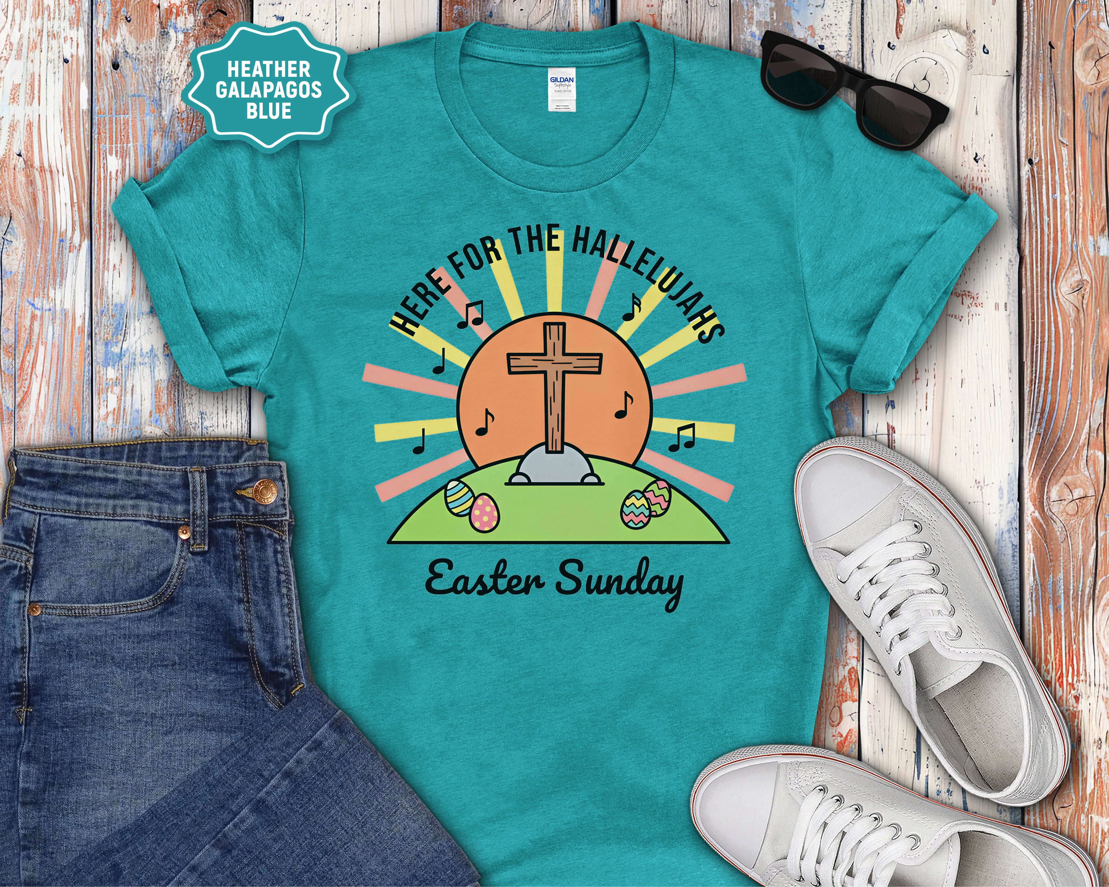 "Here for the Hallelujahs" Cross Design