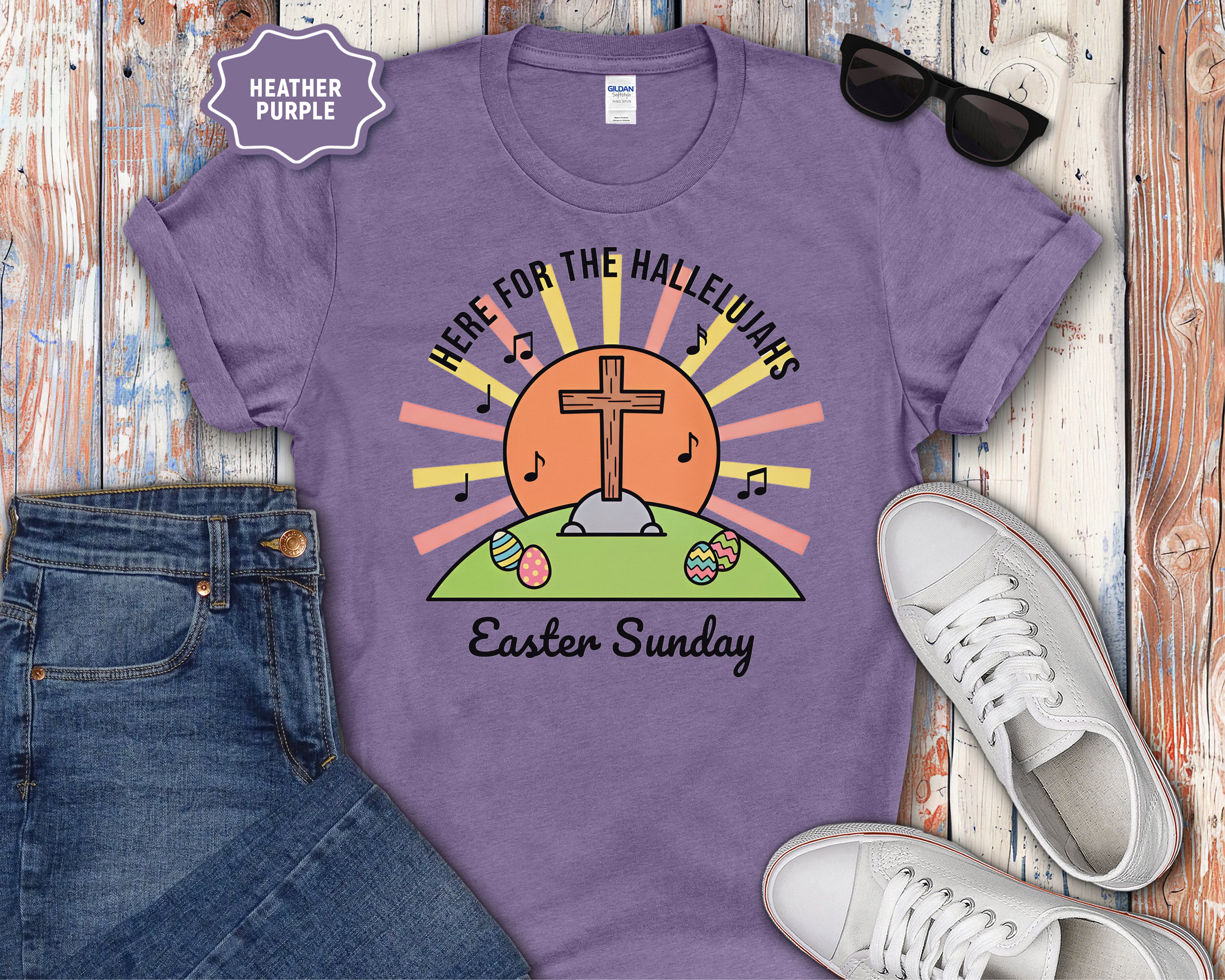 "Here for the Hallelujahs" Cross Design