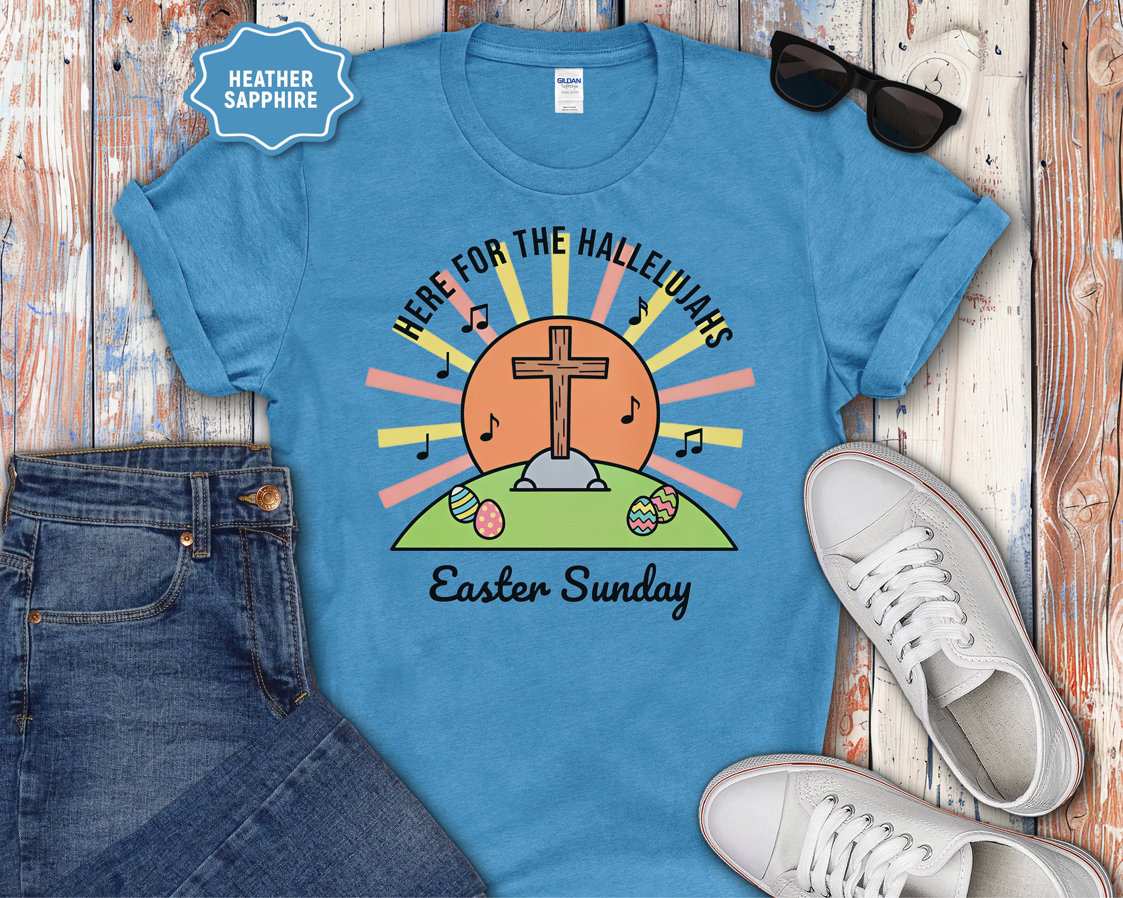 "Here for the Hallelujahs" Cross Design