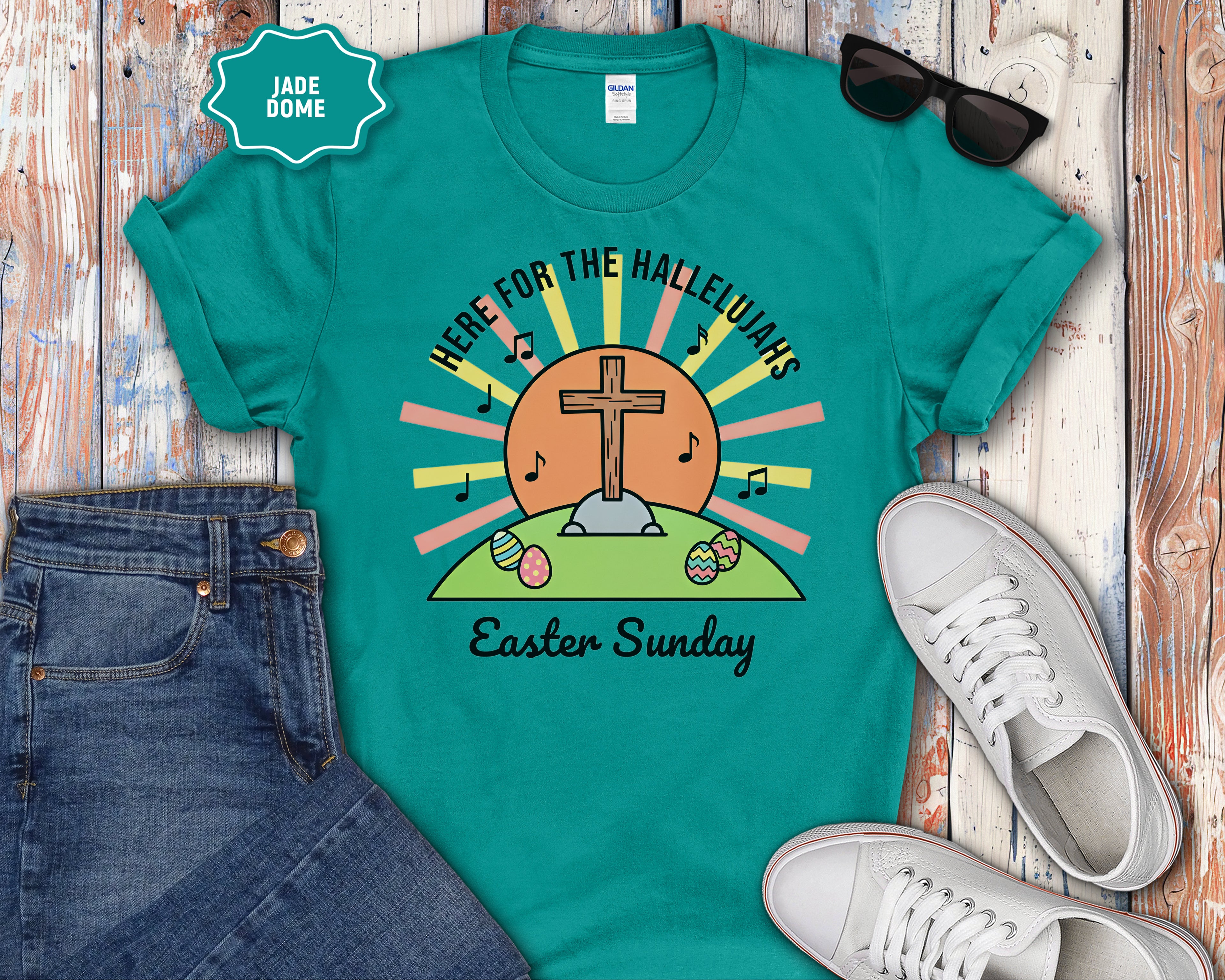 "Here for the Hallelujahs" Cross Design