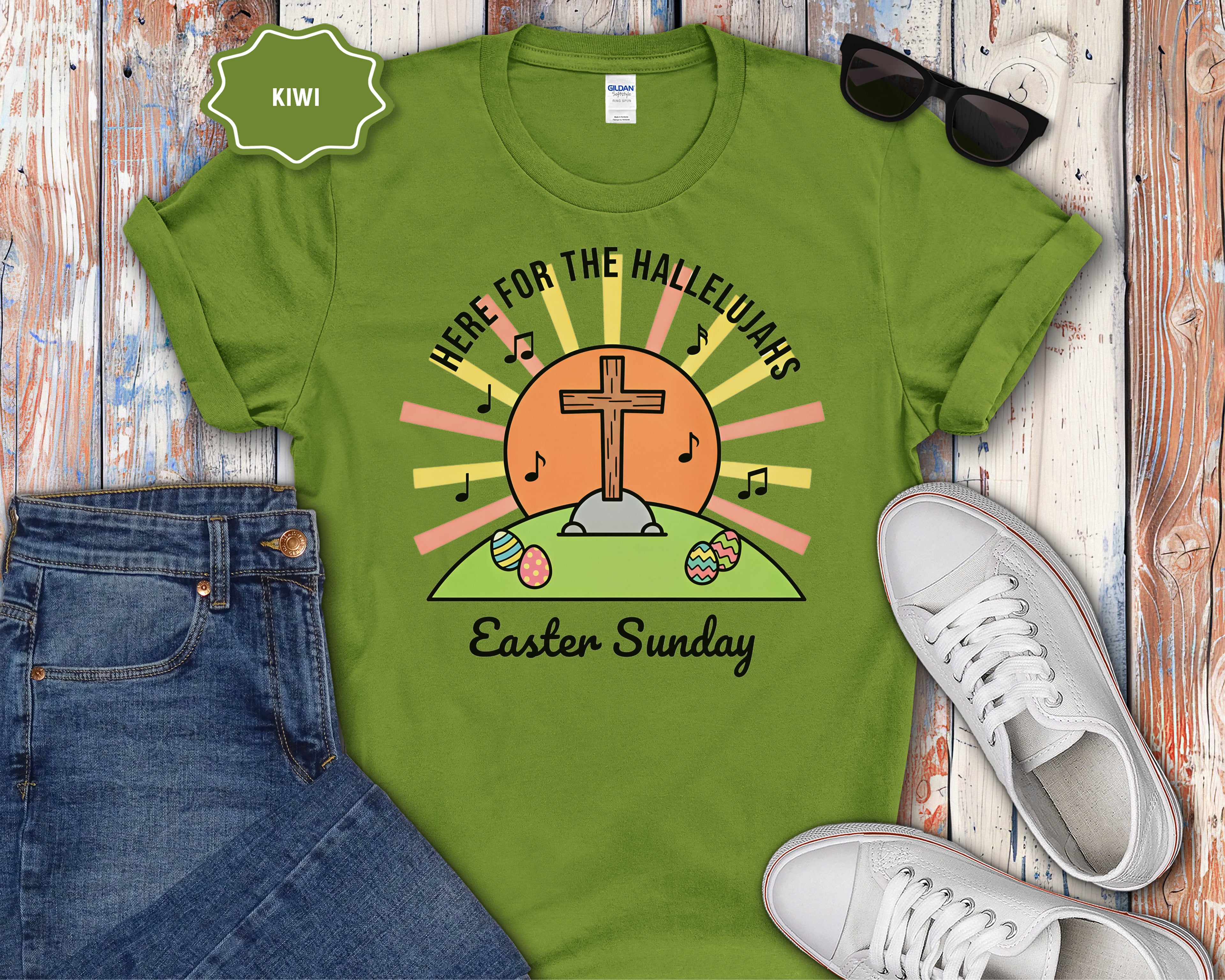 "Here for the Hallelujahs" Cross Design