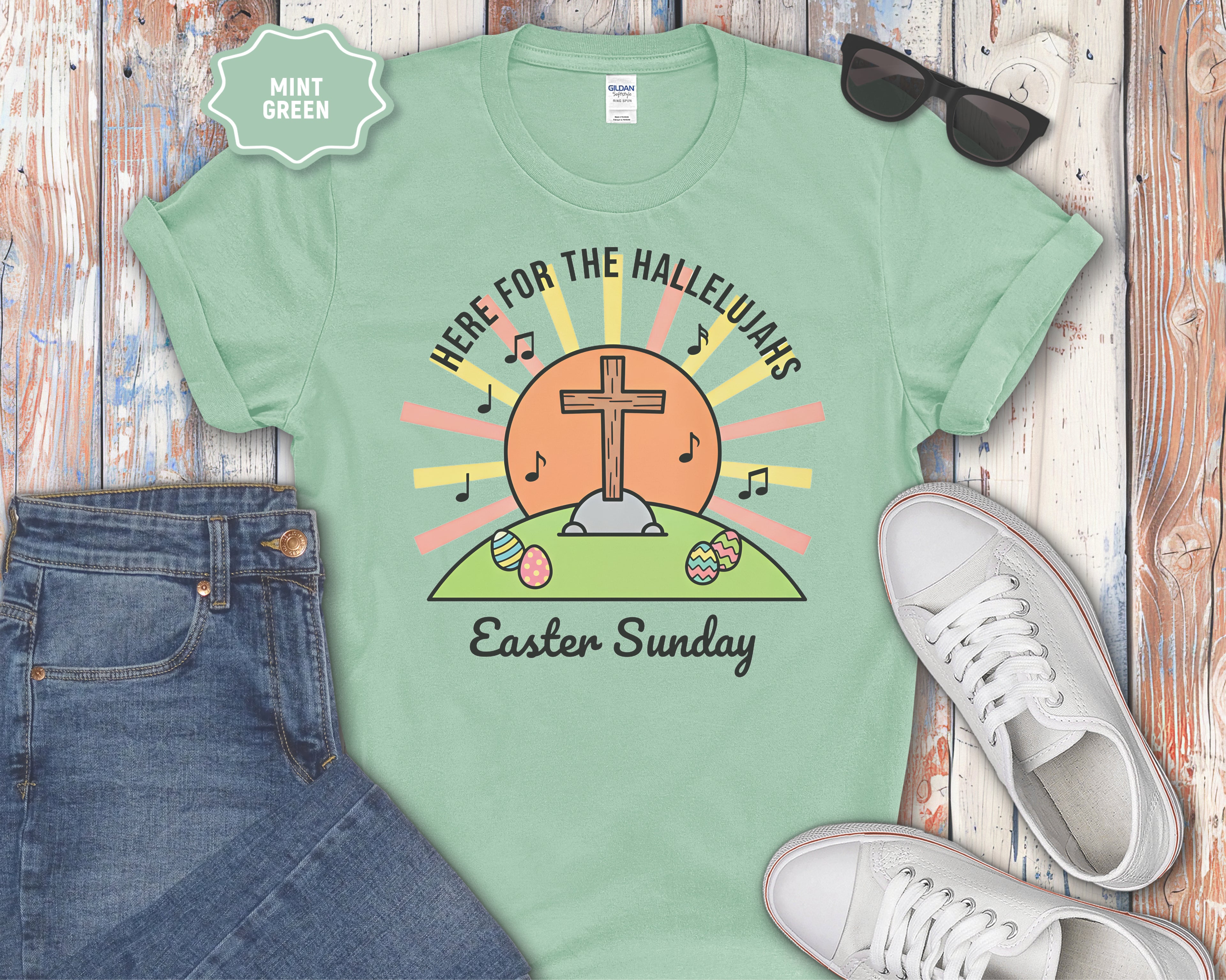 "Here for the Hallelujahs" Cross Design