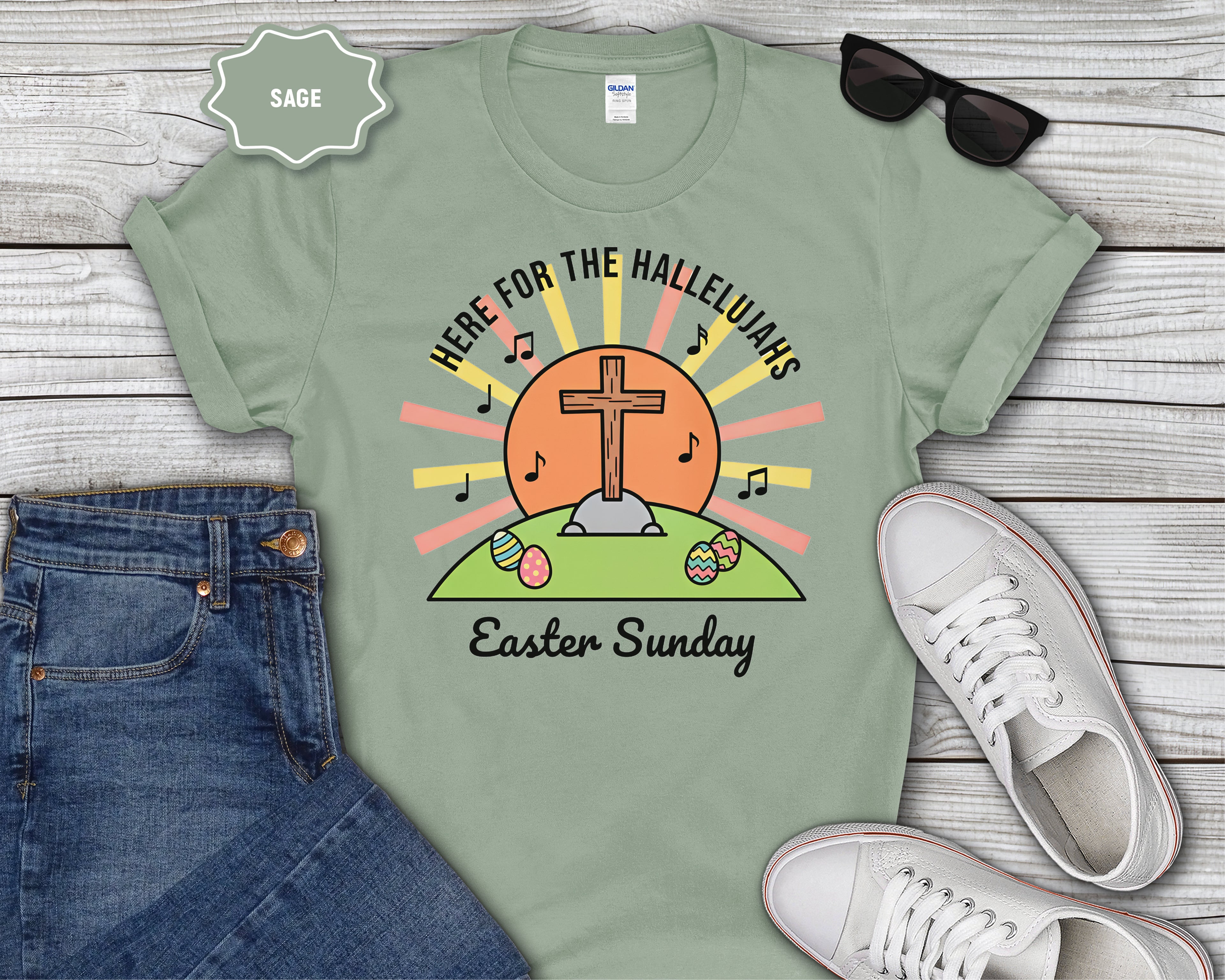 "Here for the Hallelujahs" Cross Design