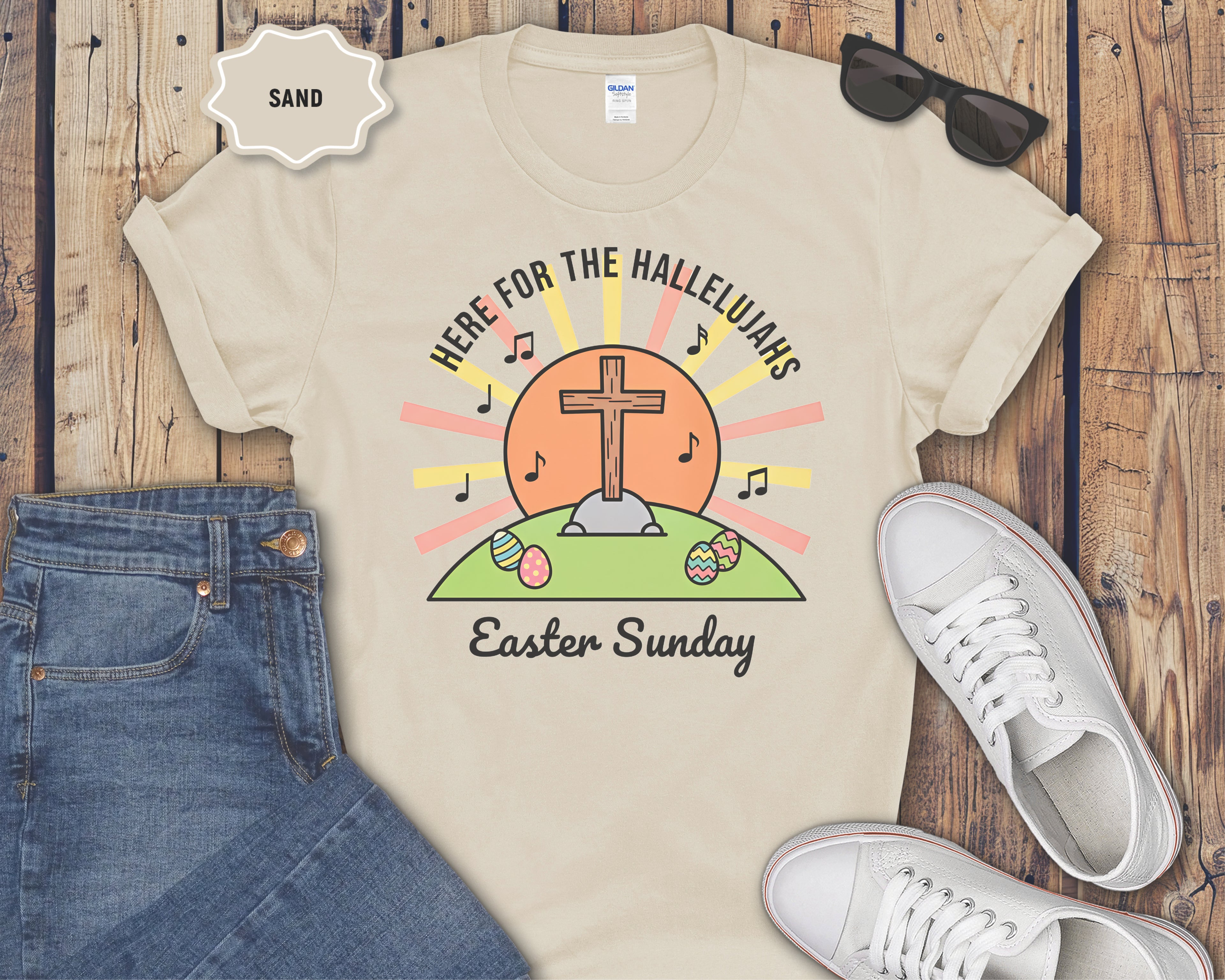 "Here for the Hallelujahs" Cross Design