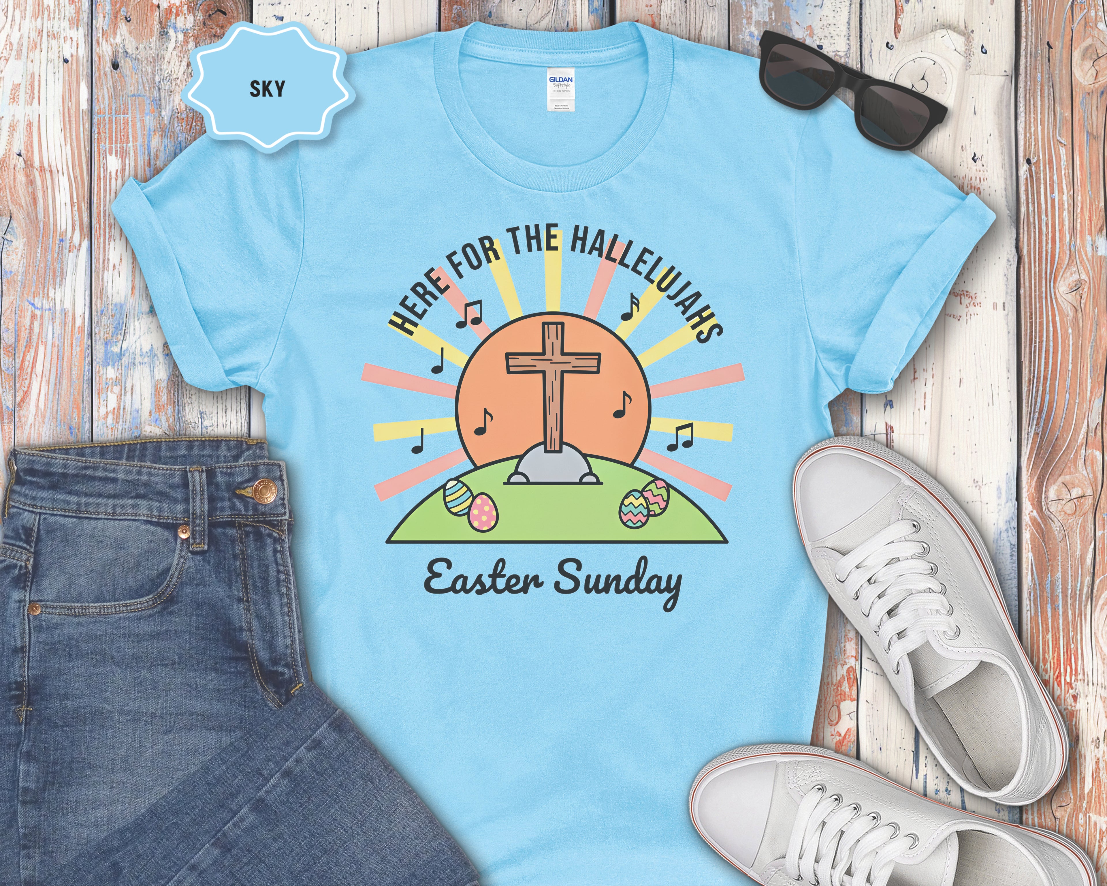 "Here for the Hallelujahs" Cross Design