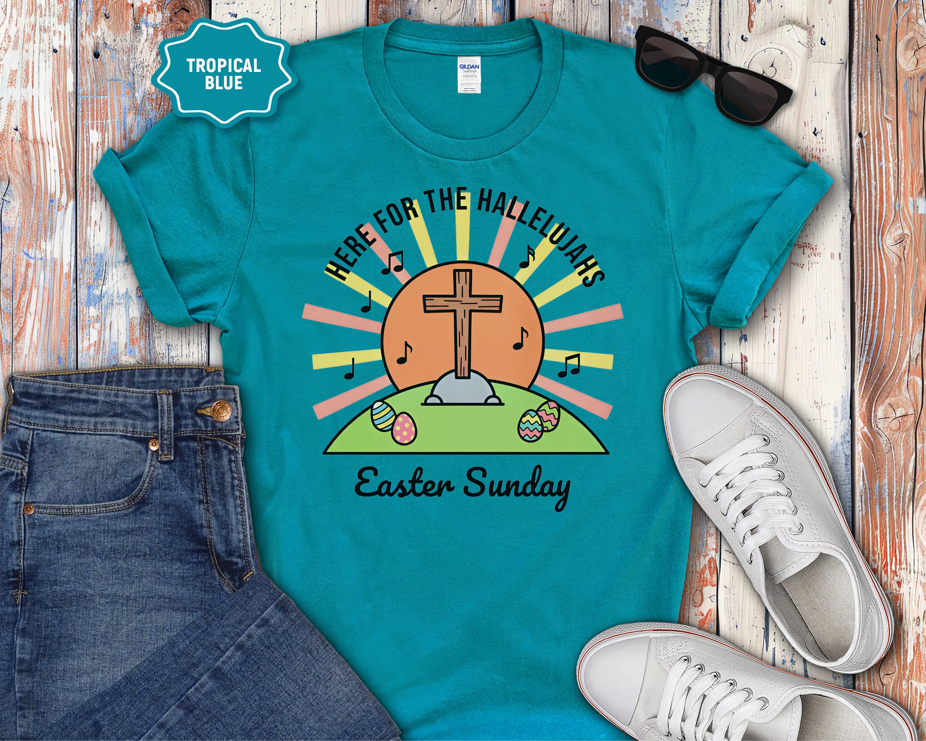 "Here for the Hallelujahs" Cross Design