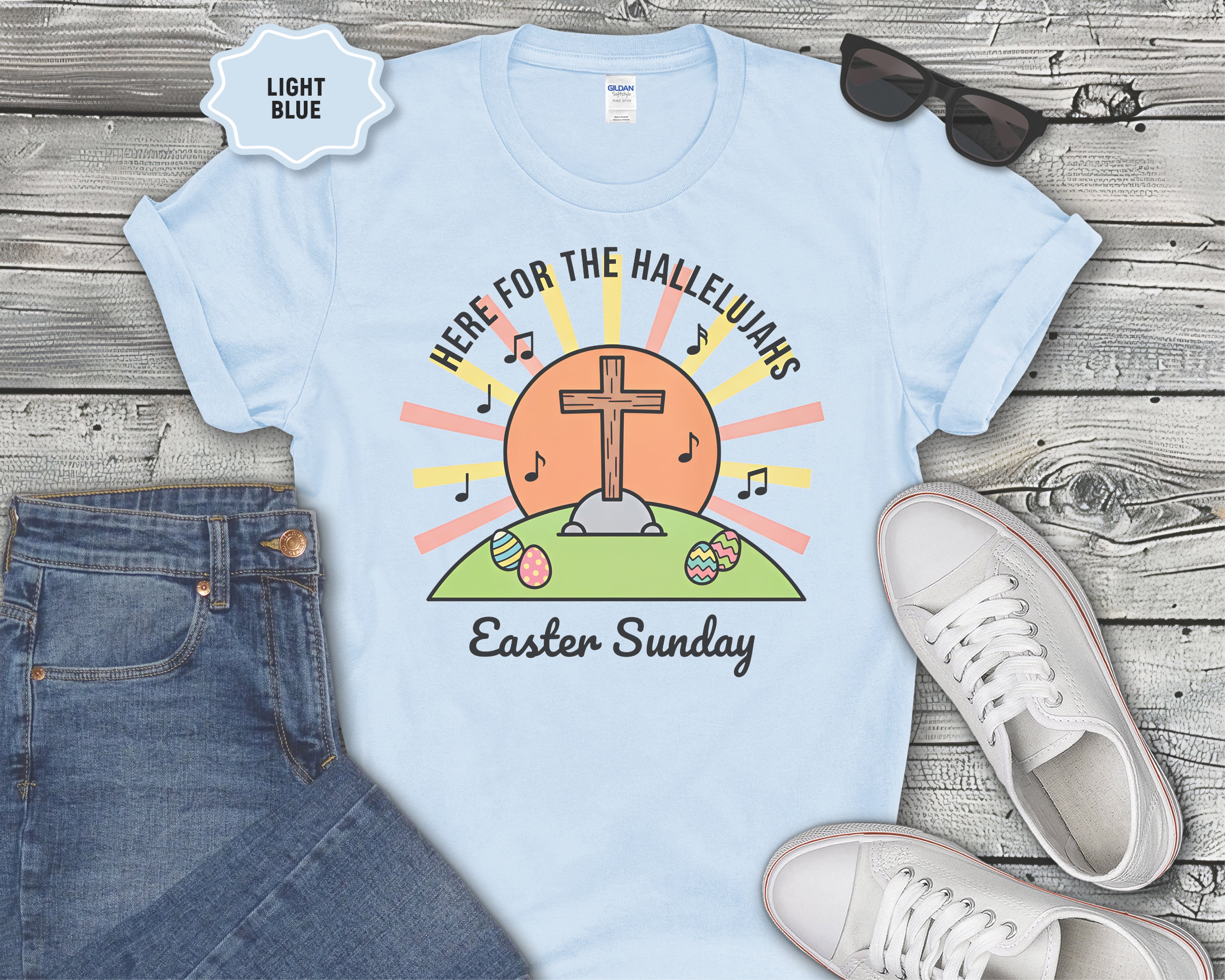 "Here for the Hallelujahs" Cross Design