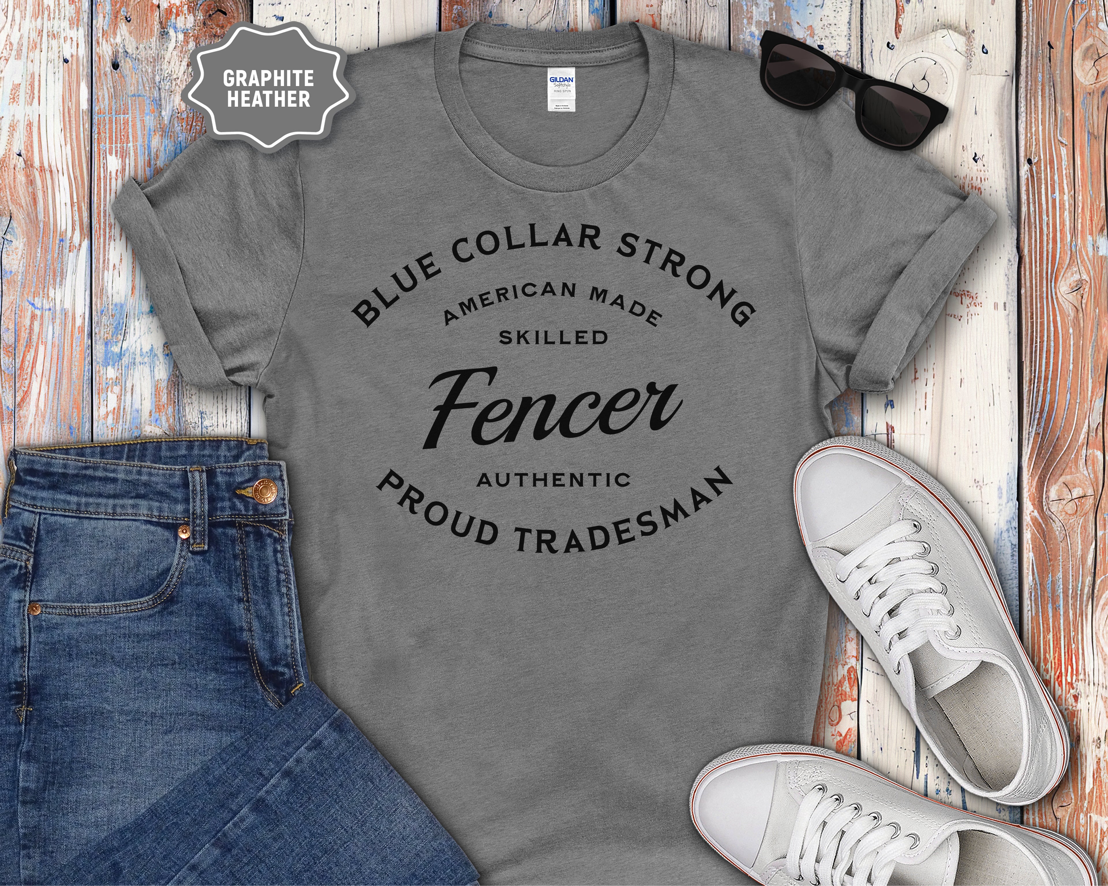 Fencer Tradesman T-Shirt — "Blue Collar Strong"