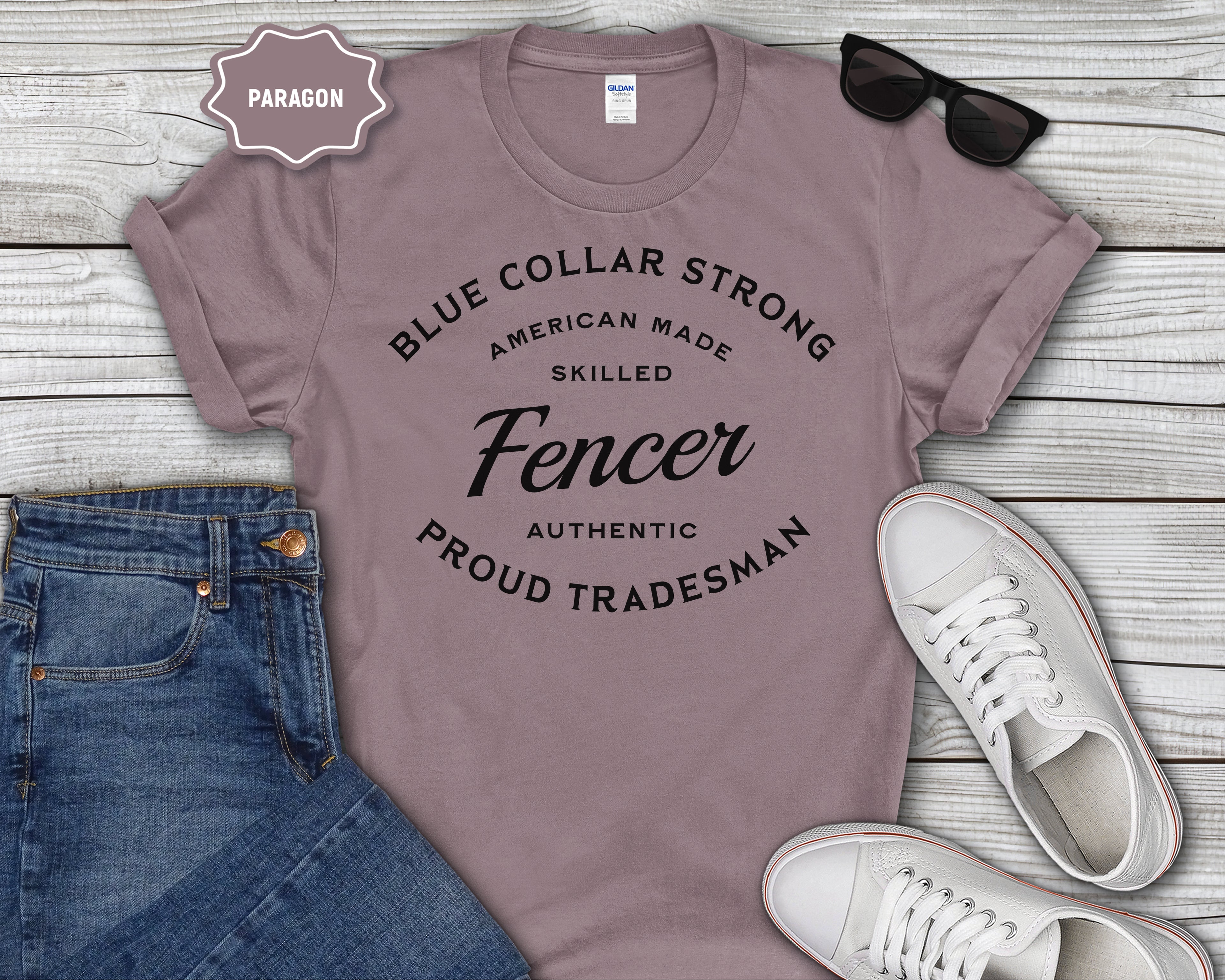 Fencer Tradesman T-Shirt — "Blue Collar Strong"