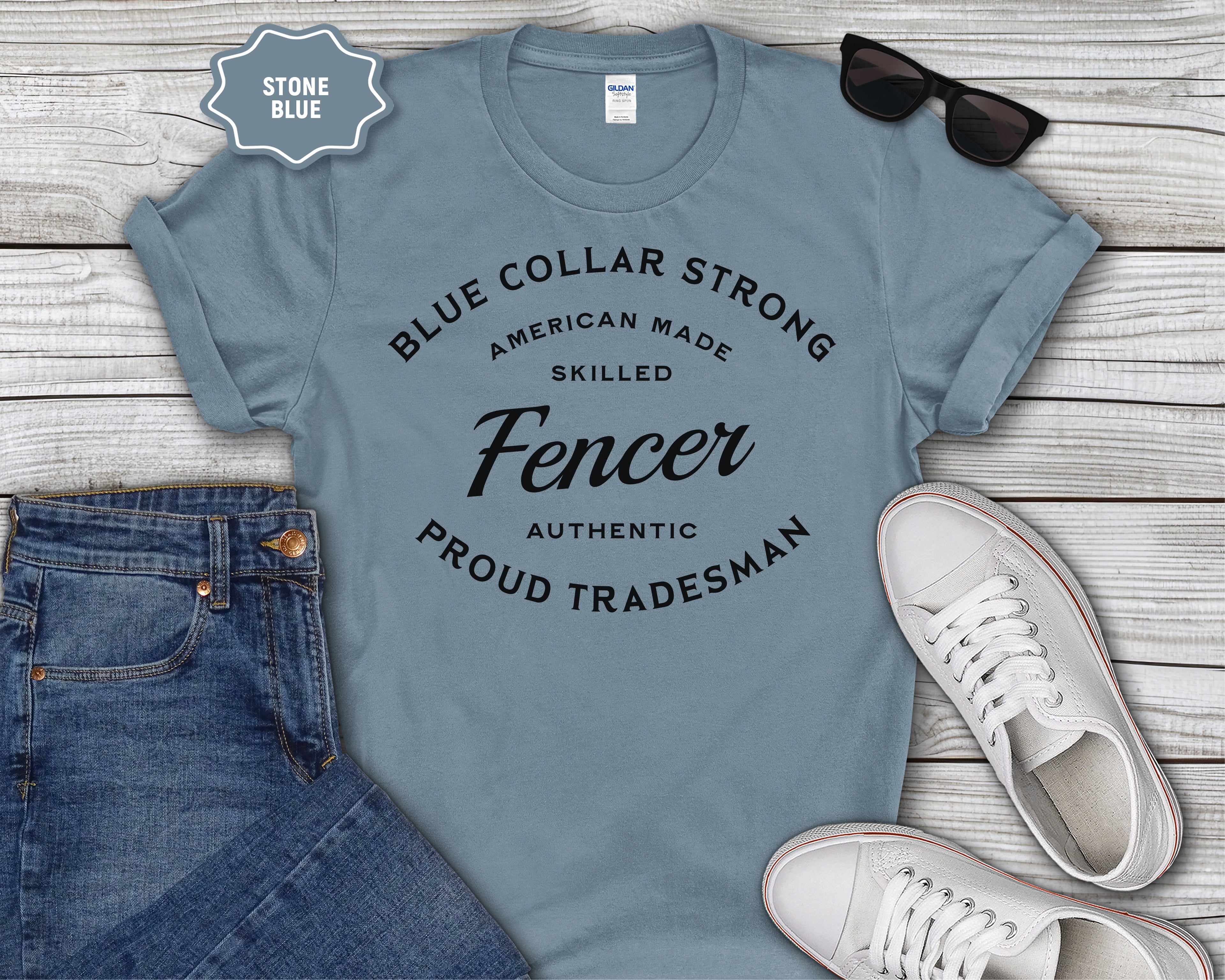 Fencer Tradesman T-Shirt — "Blue Collar Strong"