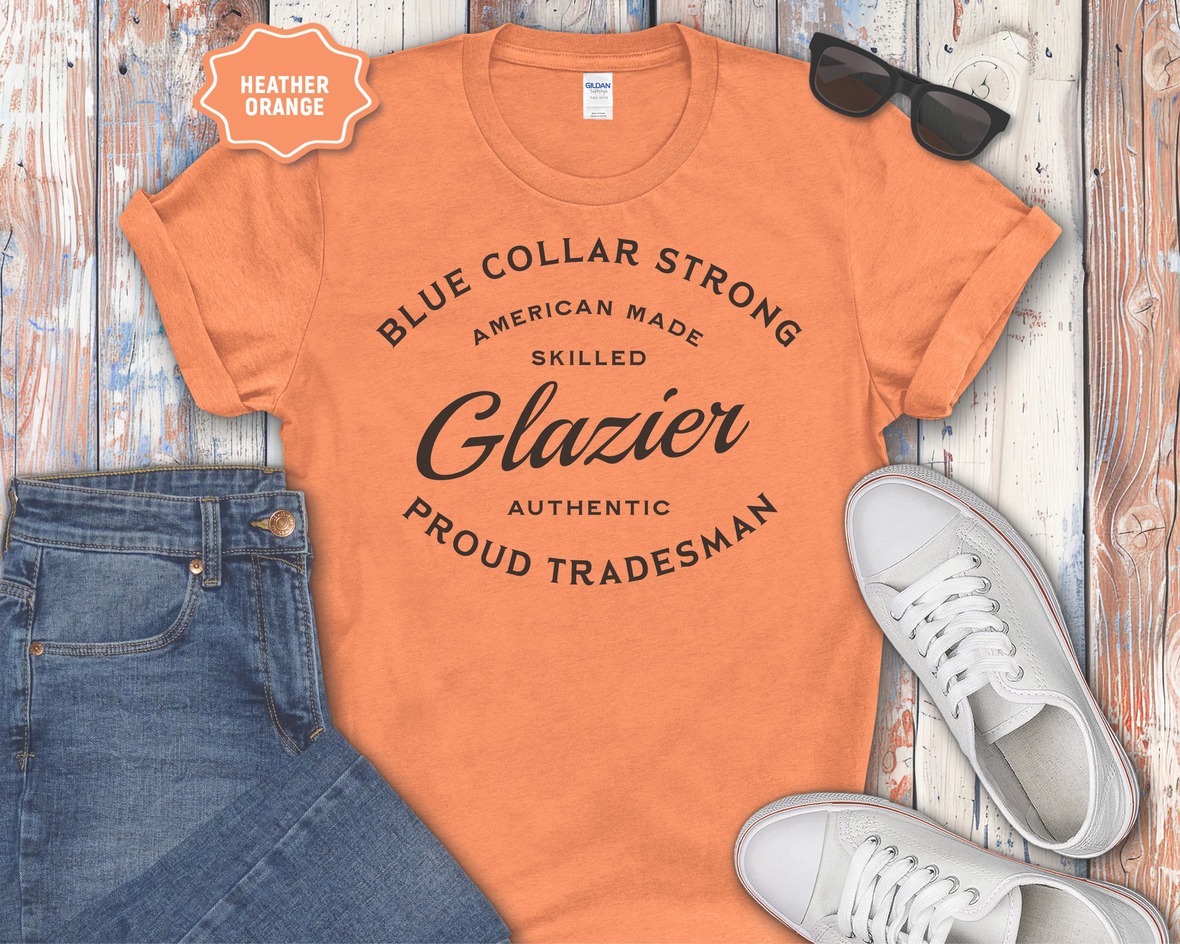 Glazier Proud Tradesman T-Shirt — Blue Collar Strong