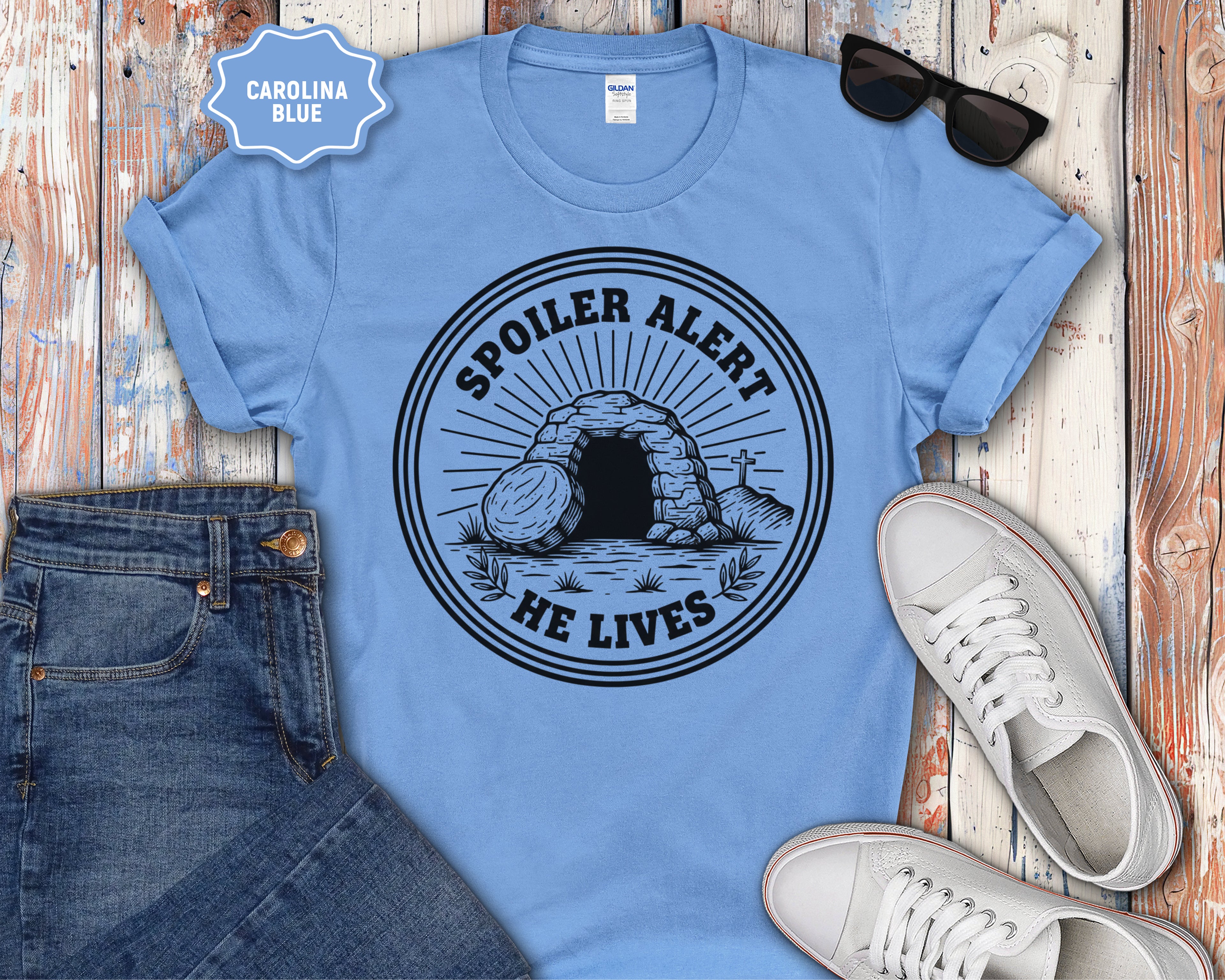 Spoiler Alert He Lives Christian Easter Resurrection Tee