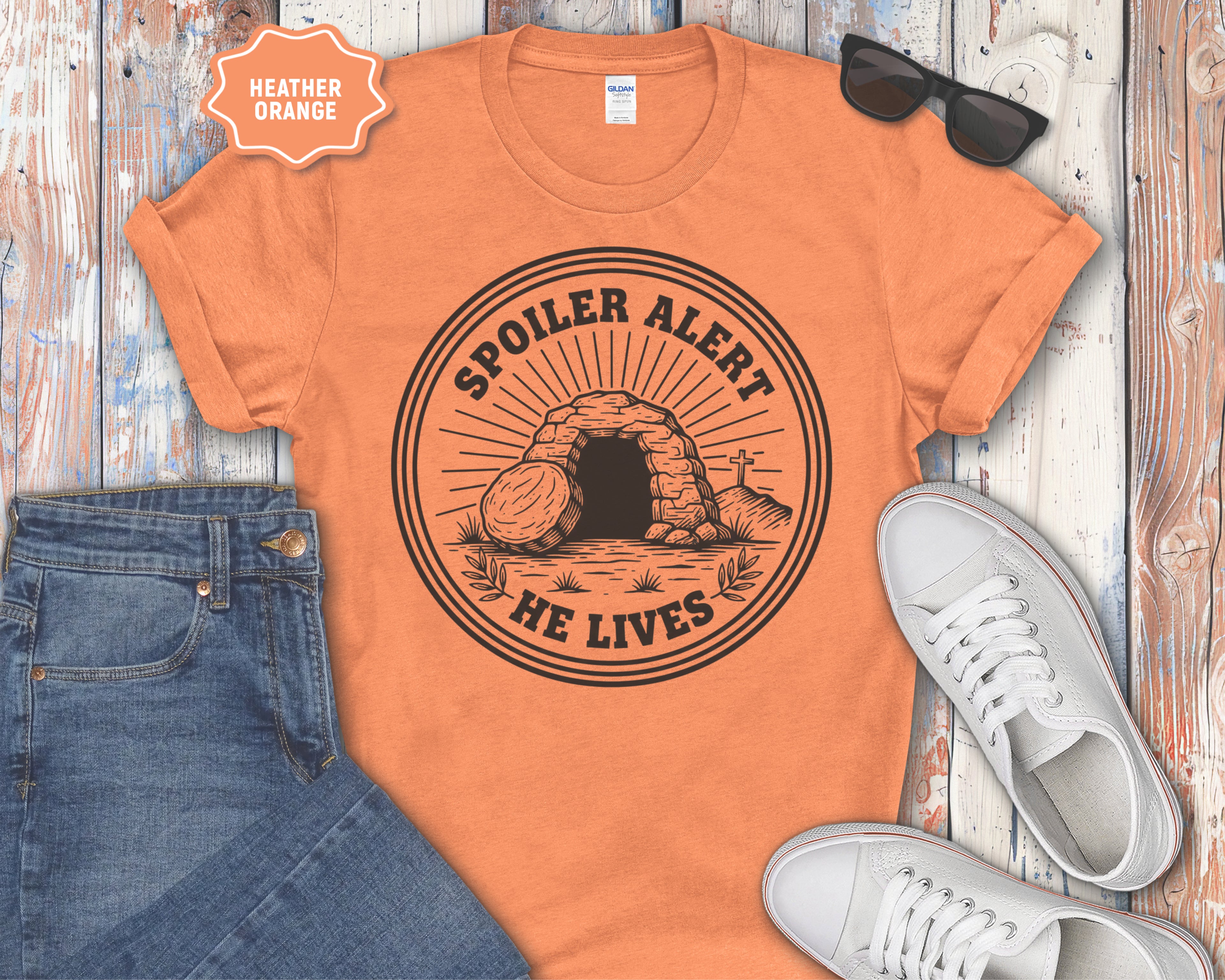 Spoiler Alert He Lives Christian Easter Resurrection Tee