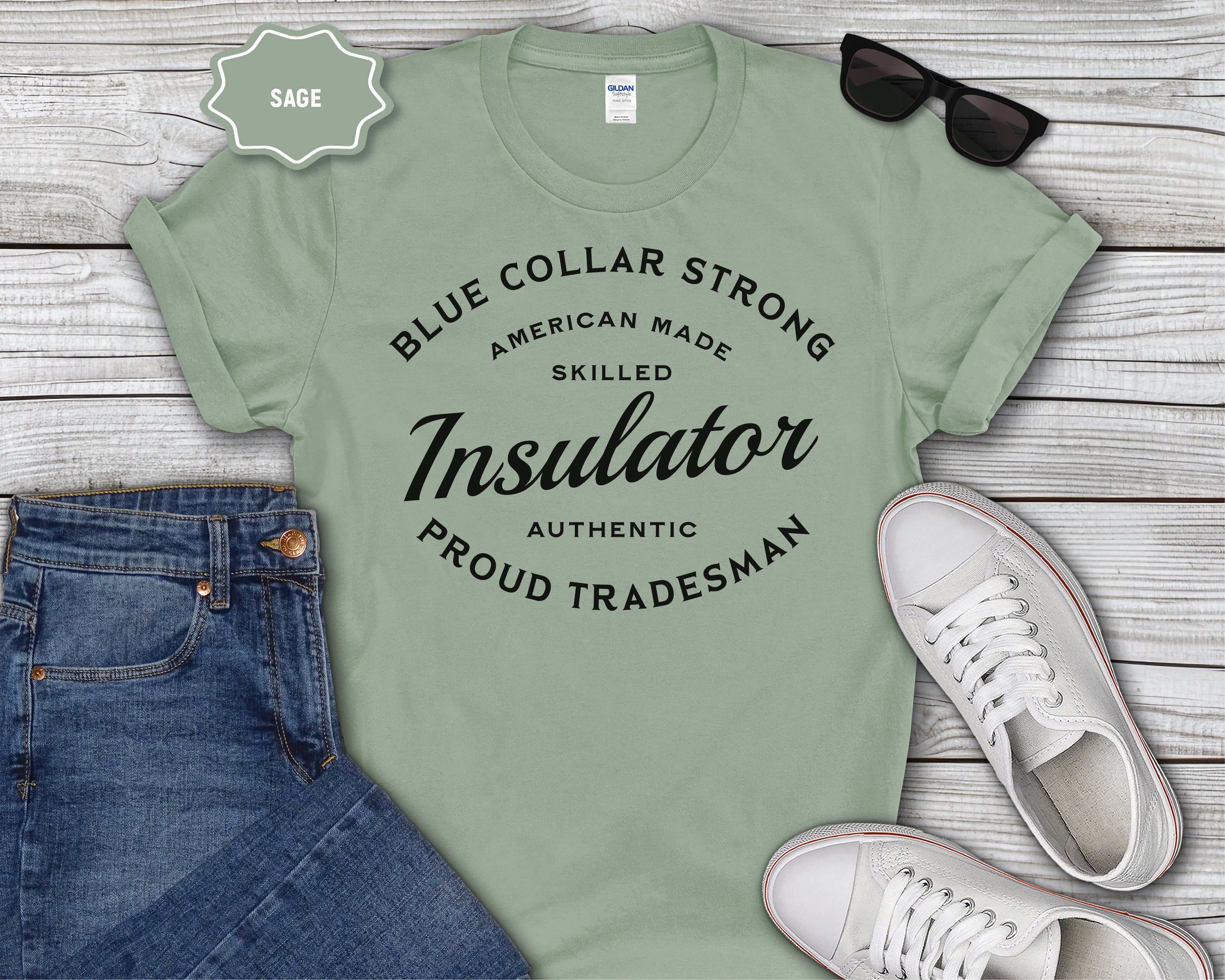 Insulator Proud Tradesman T-Shirt — "Blue Collar Strong"