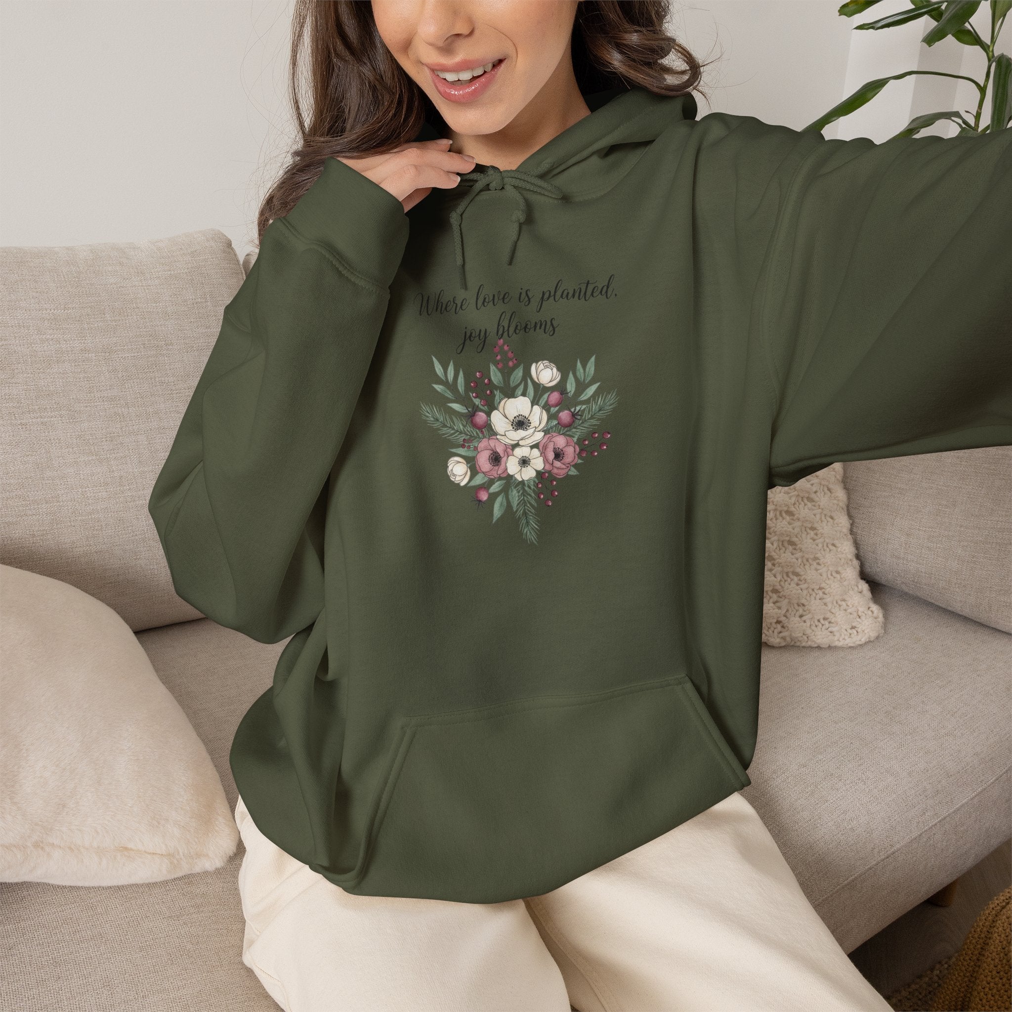 Cottagecore Winter Florals Hoodie