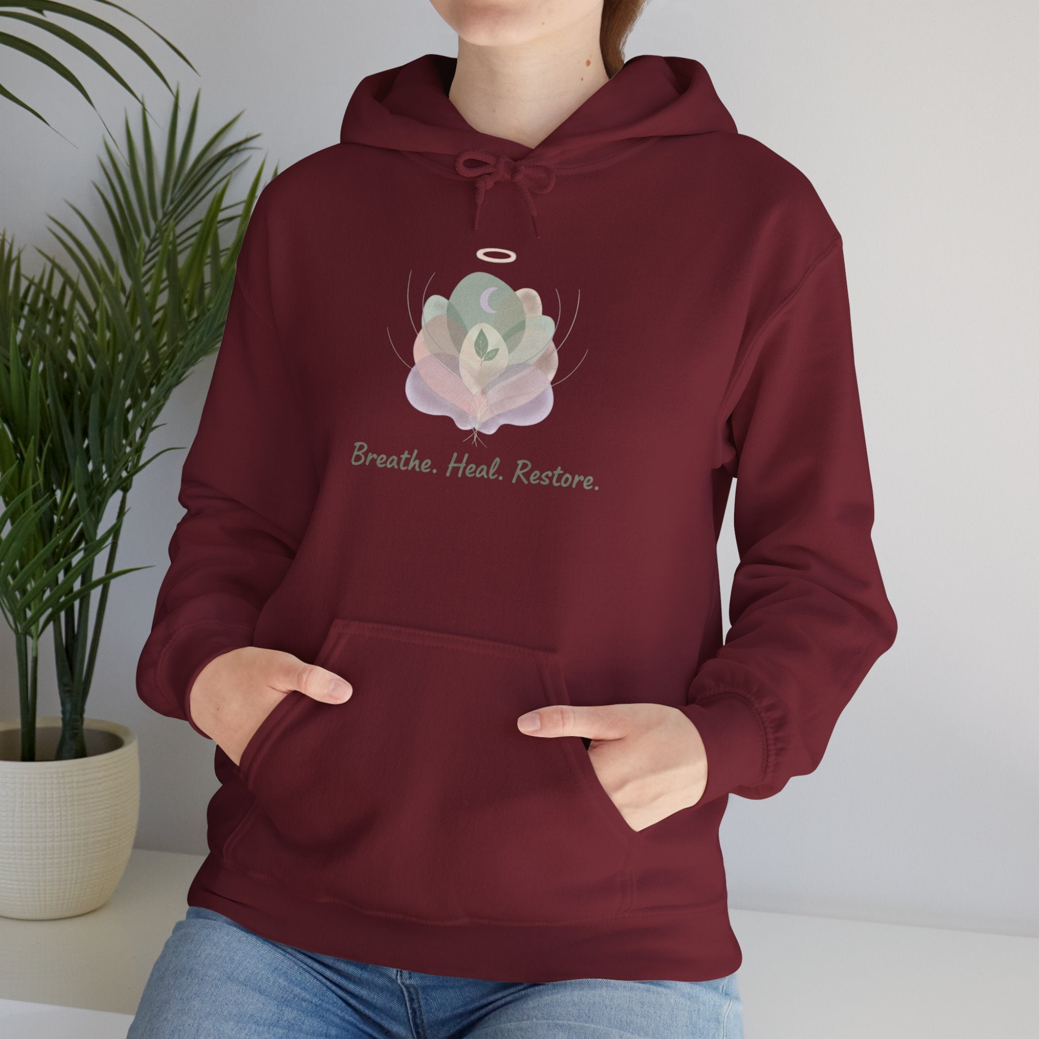 Breathe Heal Restore Sweatshirt — Mindful Wellness Hoodie