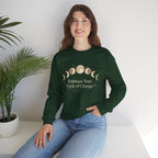 Moon Phase Ritual Sweatshirt | celestial wellness, lunar journal style
