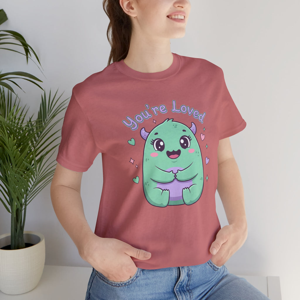 You're Loved Cute Monster Tee | kawaii therapy monster, pastel comfort