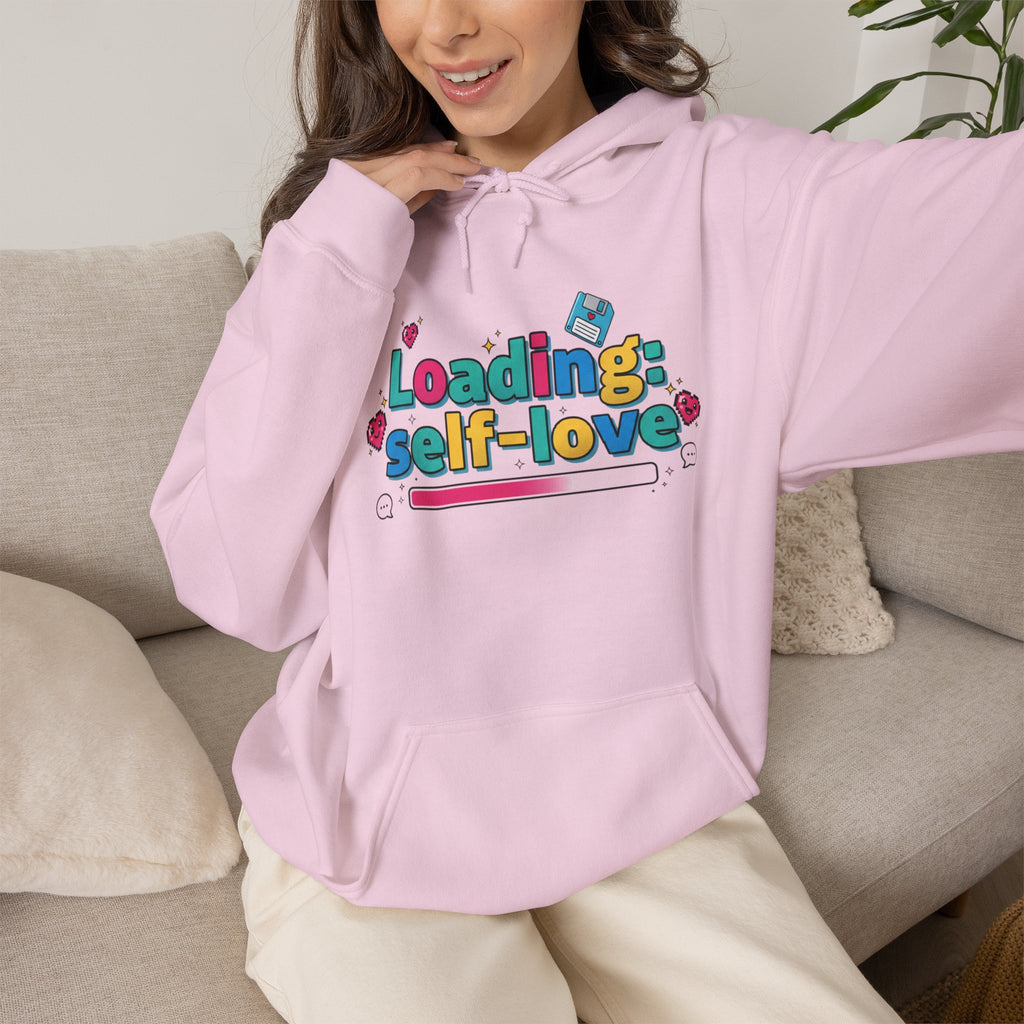 "Loading Self-Love" Cute Retro Progress Bar Self-Care Sweatshirt
