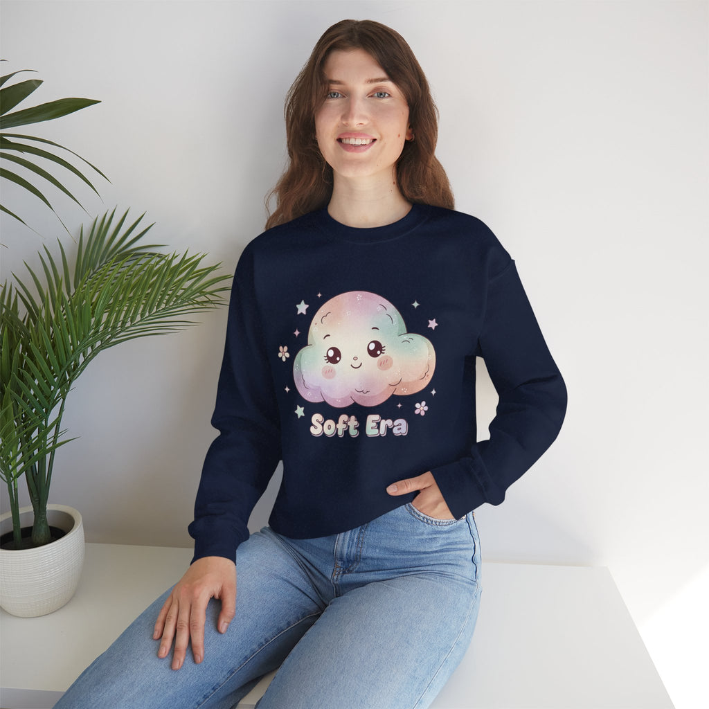 Soft Era Cloud Crewneck Sweatshirt | wholesome surrealism, pastel kawaii