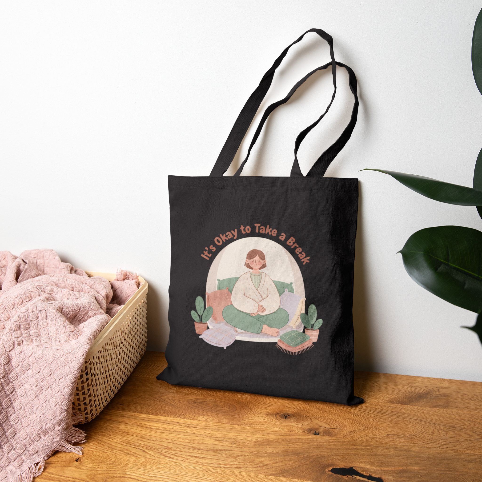careful with me tote | burnout awareness, self care canvas tote