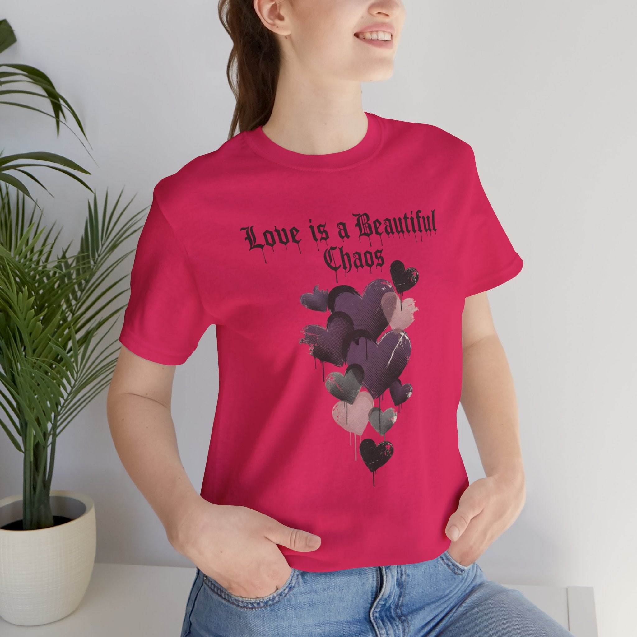 distressed grunge heart tee | Love Is A Beautiful Chaos shirt