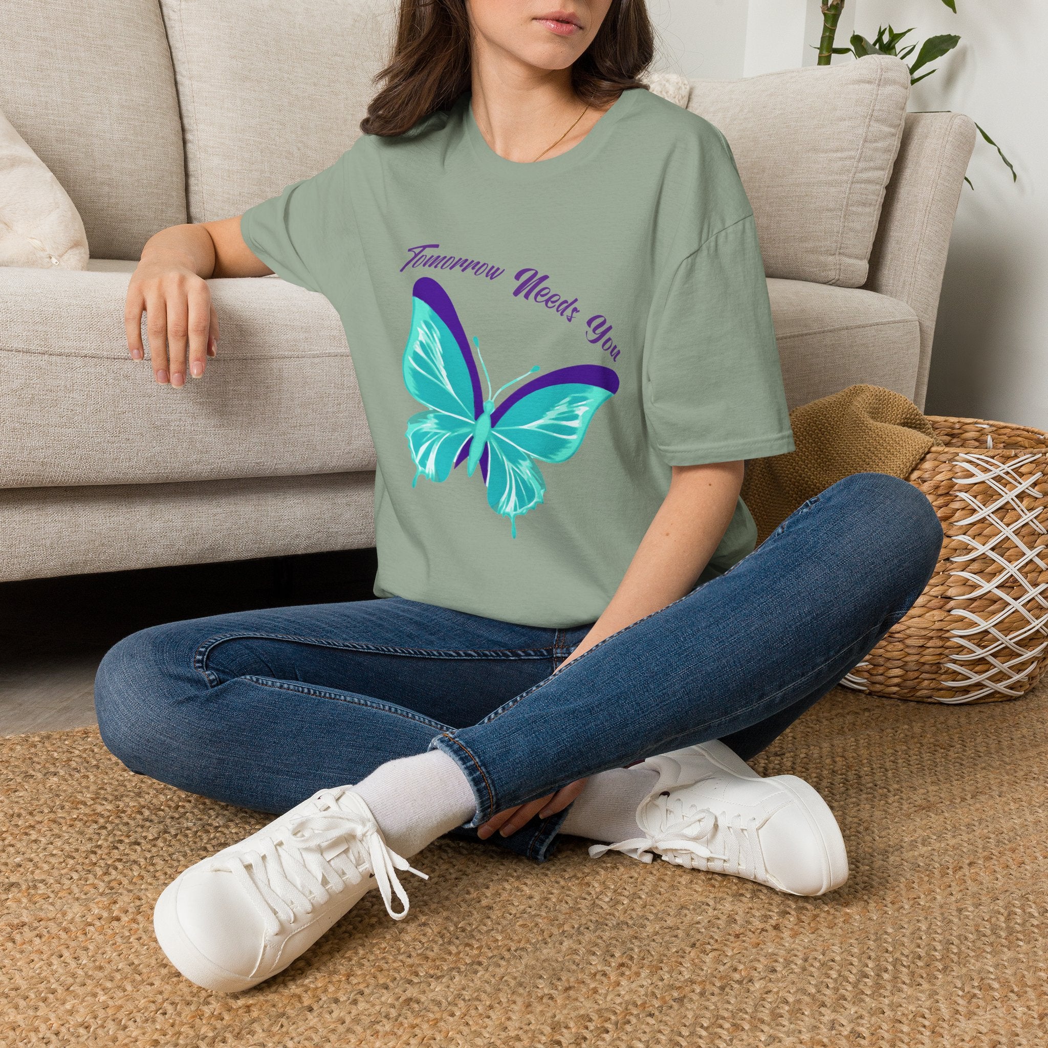 Butterfly "Tomorrow Needs You" T-Shirt — Inspirational Mental Health Awareness Tee