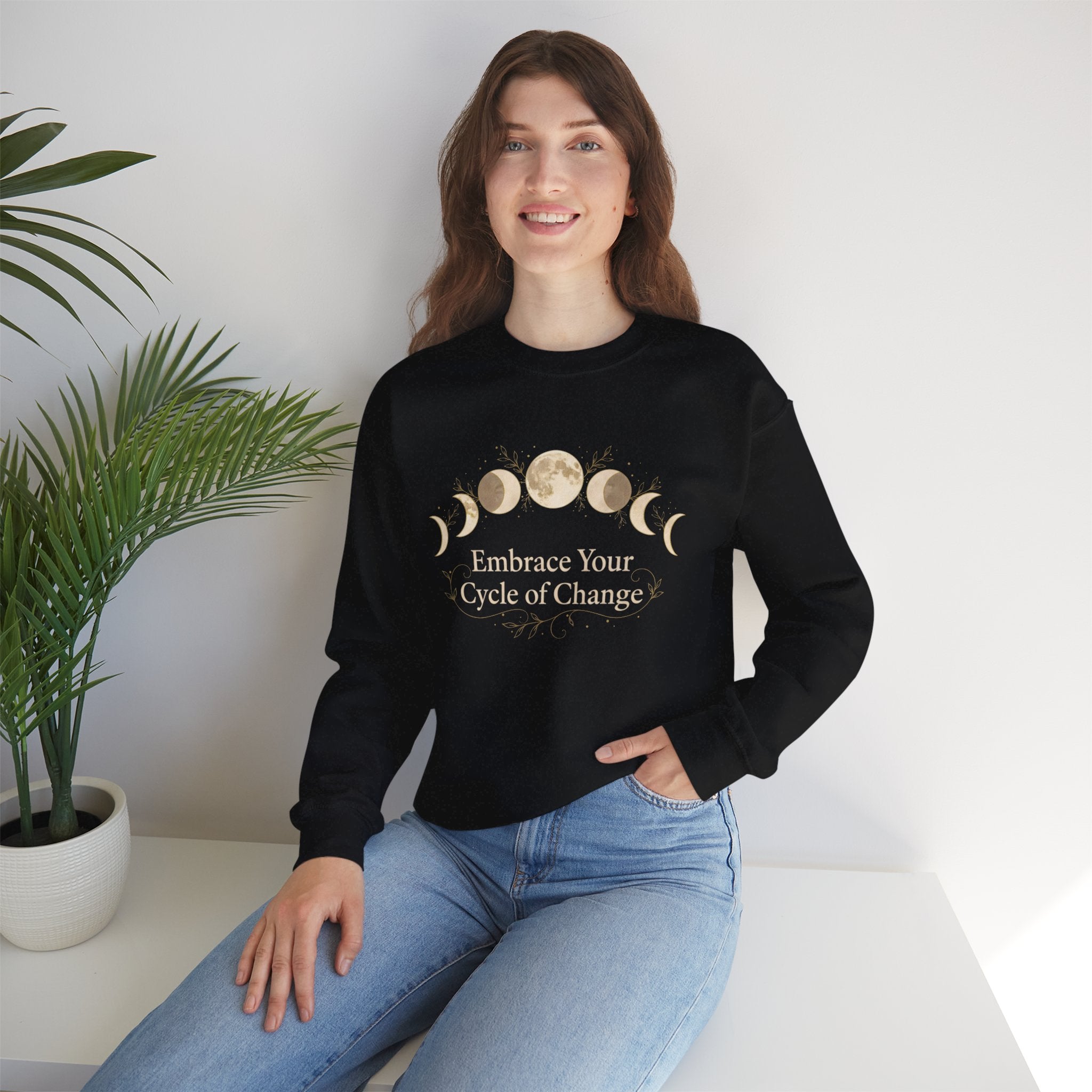 Moon Phase Ritual Sweatshirt | celestial wellness, lunar journal style