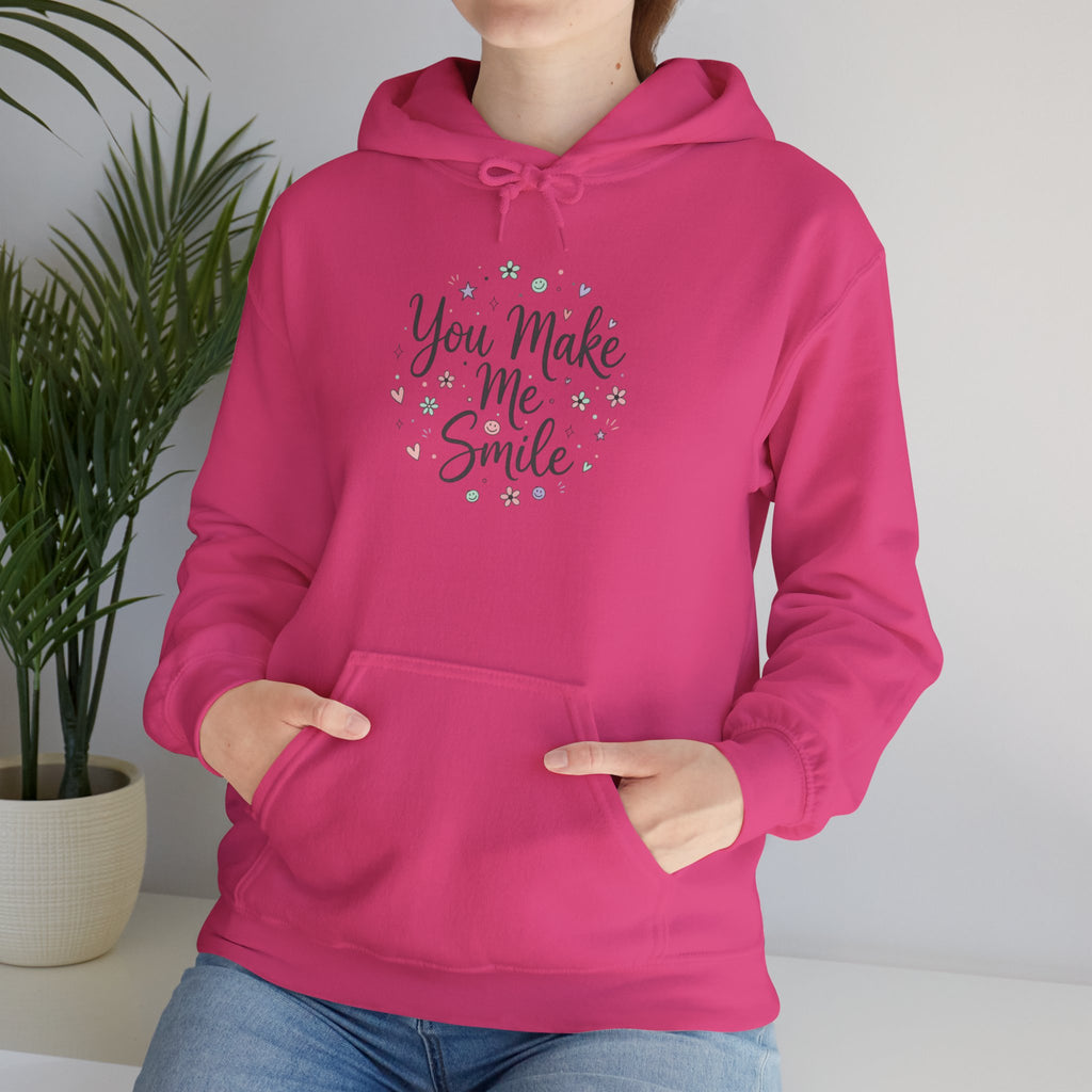 You Make Me Smile Hoodie | hand drawn doodle, handwritten message
