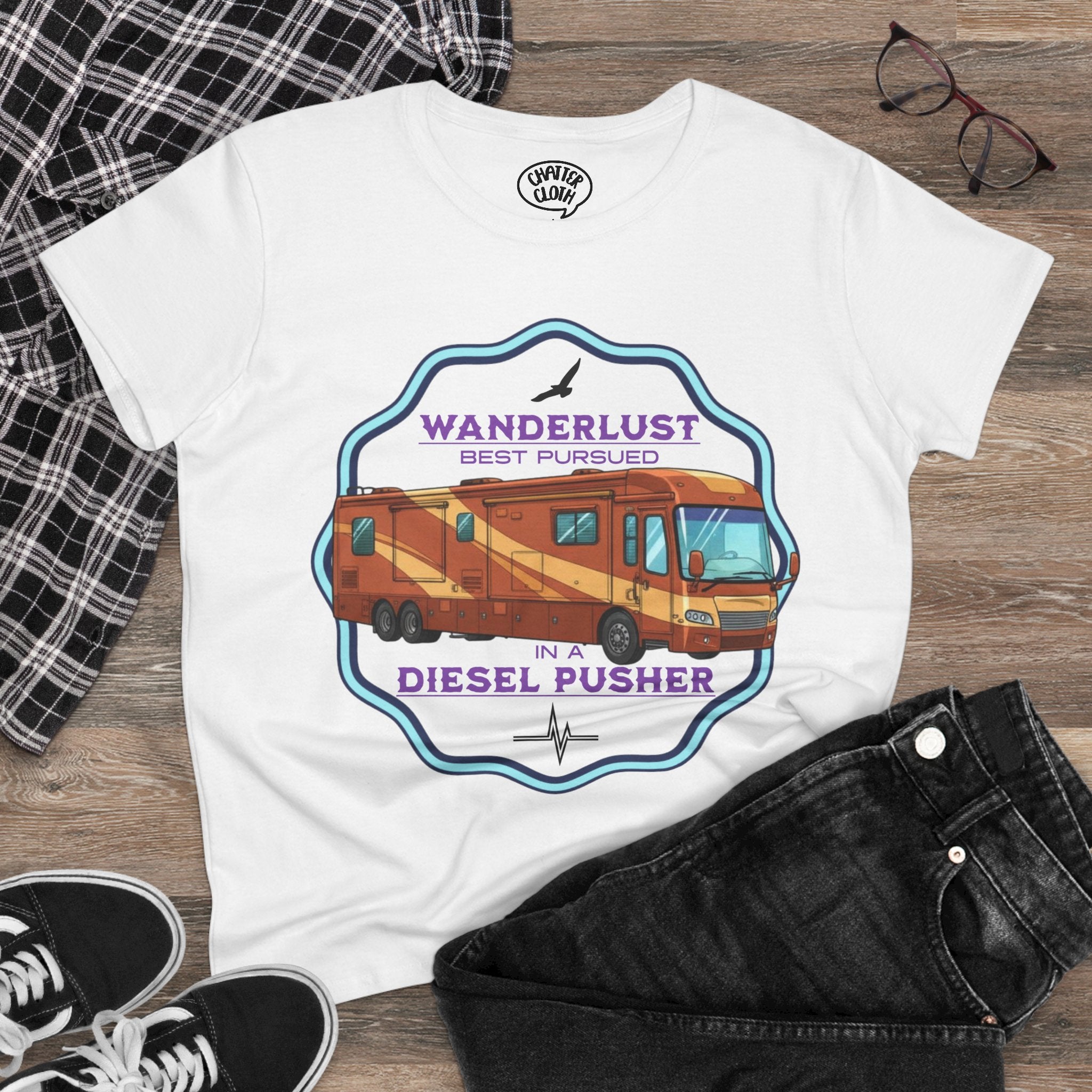 Wanderlust Women's Tee, Class A Diesel Pusher