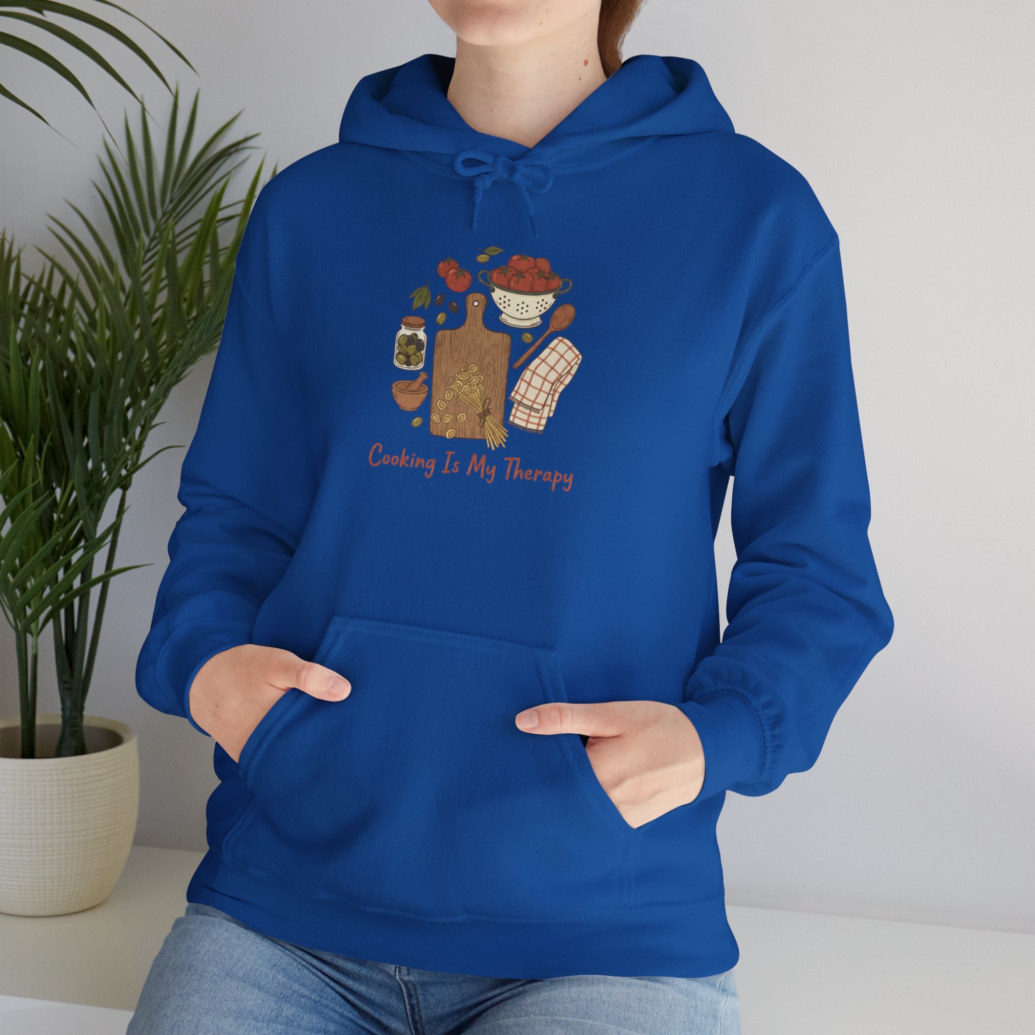 Cooking Is My Therapy Hoodie — Chef Apron-Inspired Comfort Sweatshirt