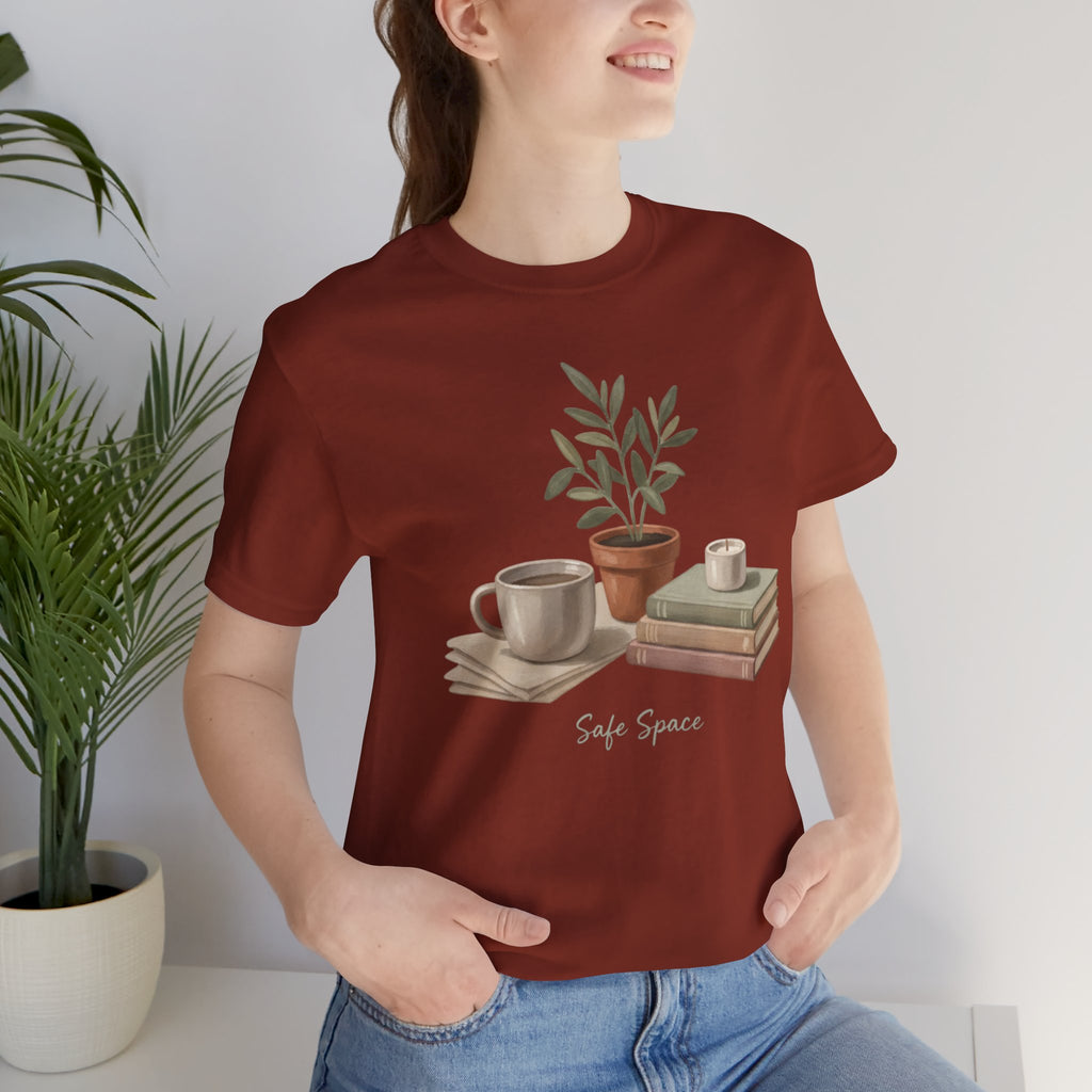 Gouache Still Life with Mugs & Books Safe Space T-Shirt