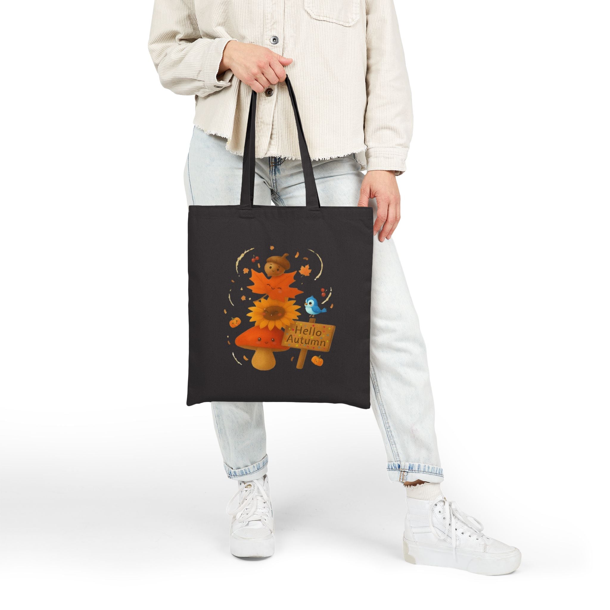 "Hello Autumn" Canvas Market Bag