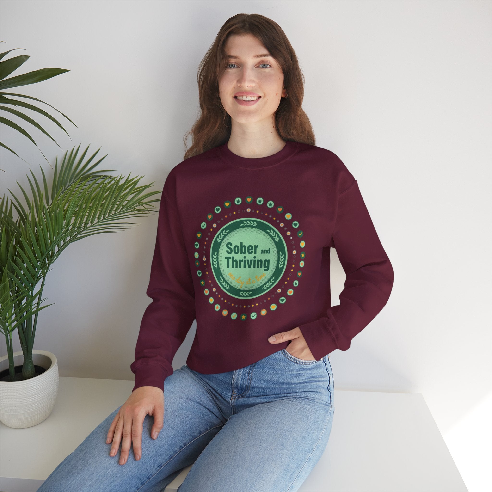 Sober & Thriving Badge Sweatshirt | dry January, sober curious
