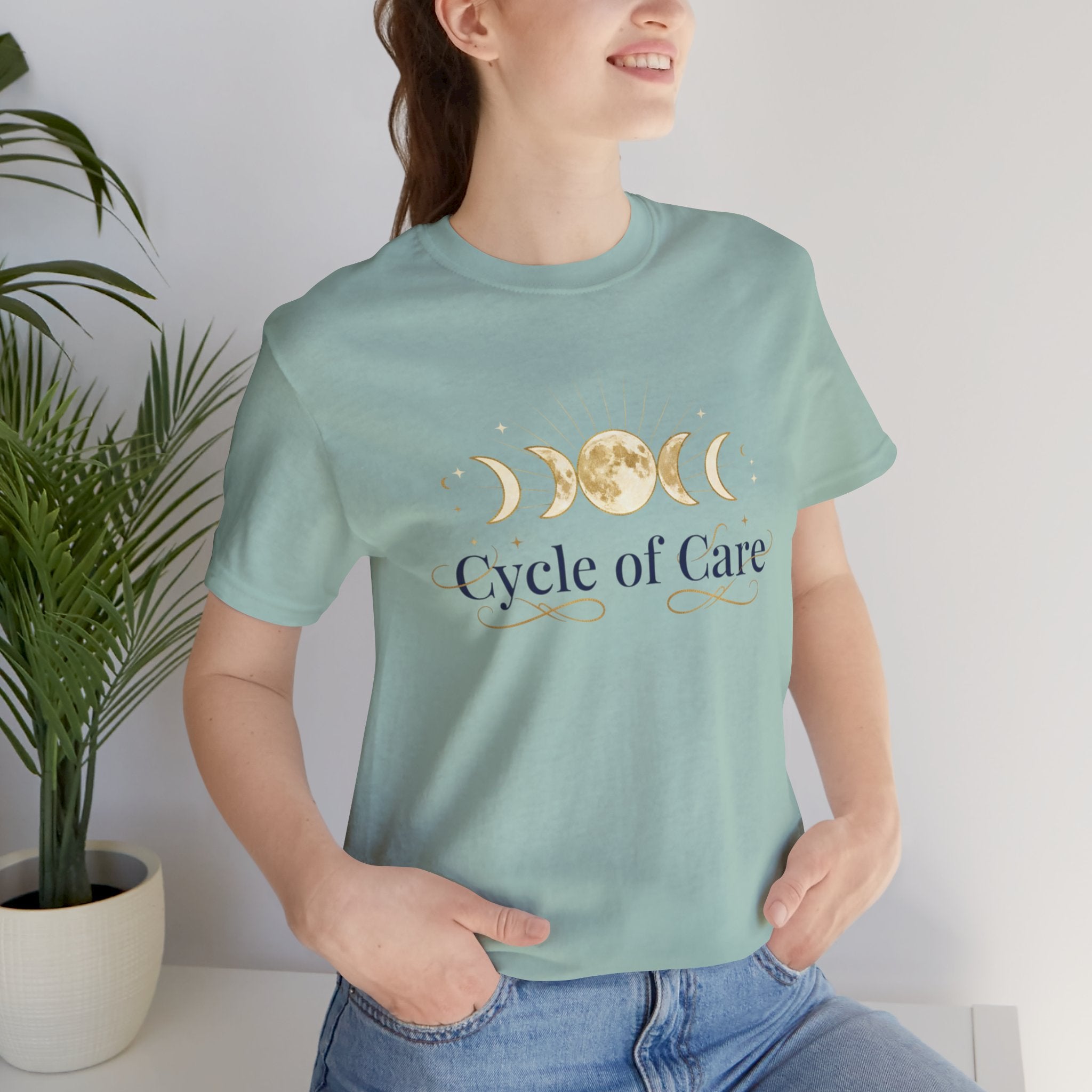 Cycle of Care Moon Phases Tee | celestial wellness, ritual calendar