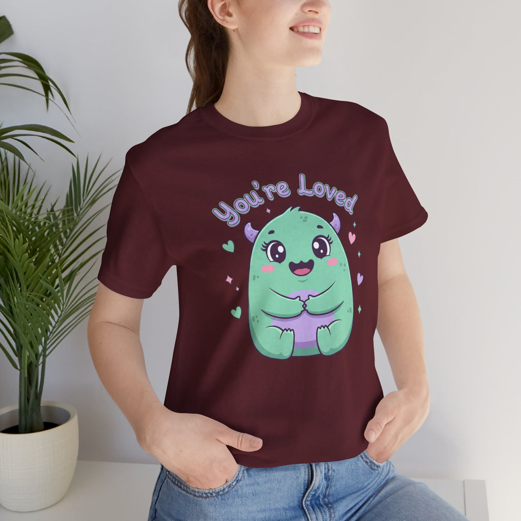 You're Loved Cute Monster Tee | kawaii therapy monster, pastel comfort